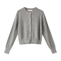 【秋を華やかに彩るスパンコールニット マリリンムーン 人気通販 / MARILYN MOON /Sequin knit that brightens up autumn】装いに華やかなアクセントを添えるカーディガンなど、おすすめ!注目の人気トレンド、レディースファッションの通販アイテム 人気、トレンドファッション・服の通販 founy(ファニー) 【マリリンムーン/MARILYN MOON】 トレンドファッション・スタイル  Fashion Trends ファッション、ブランド PICK UP! Fashion Brand Pick Up ファッション Fashion レディースファッション WOMEN トップス・カットソー Tops/Tshirt ニット Knit Tops カーディガン Cardigans キャミソール / ノースリーブ No Sleeves ベスト/ジレ Gilets/Vests プルオーバー Pullover A/W・秋冬 Aw・Autumn/Winter・Fw・Fall-Winter カーディガン Cardigan コンパクト Compact スパンコール Sequins スリーブ Sleeve リュクス Luxe ロング Long |ID:stp329100000004818