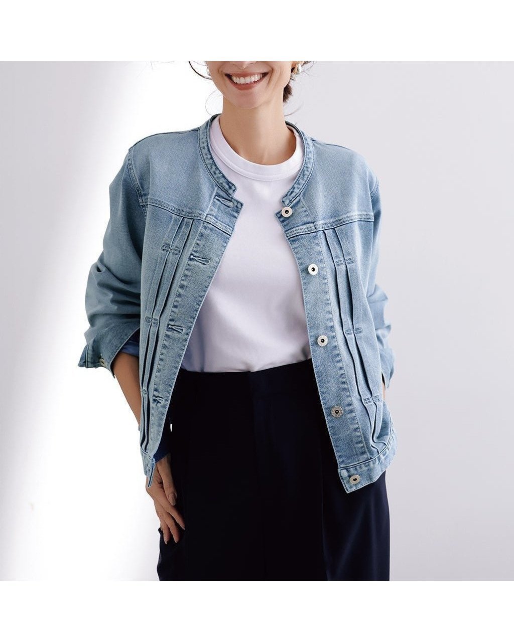 軽さ×柔らかさ×ストレッチで快適な洗練デニムジャケット 人気、トレンドファッション・服の通販 founy(ファニー) 【ドゥクラッセ/DoCLASSE】 トレンドファッション・スタイル  Fashion Trends ファッション、ブランド PICK UP! Fashion Brand Pick Up ファッション Fashion レディースファッション WOMEN アウター Coat Outerwear ジャケット Jackets NEW・新作・新着・新入荷 New Arrivals ジャケット Jacket ストレッチ Stretch デニム Denim |ID:prp329100004392299
