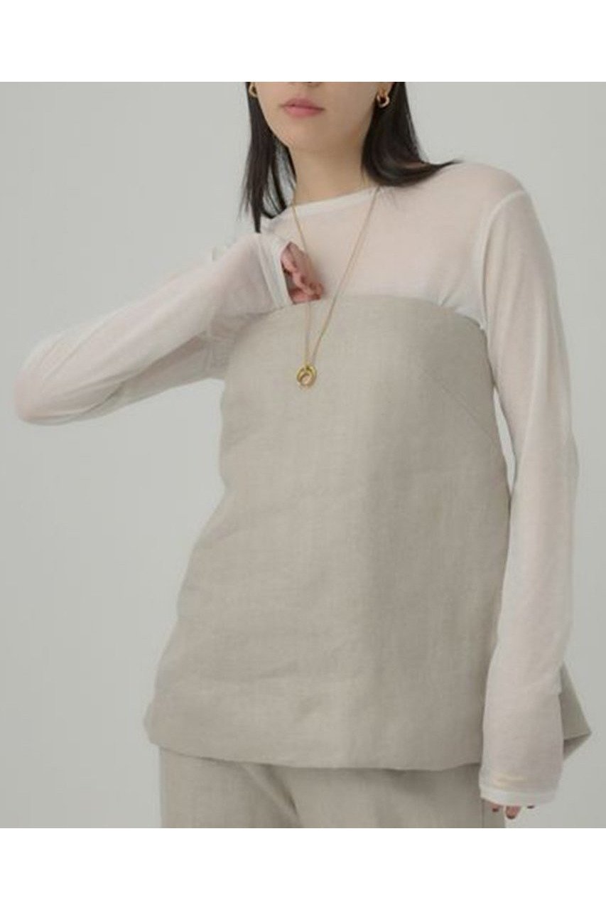 上品な透け感と美シルエット。前後2WAYのロングスリーブTシャツ 人気、トレンドファッション・服の通販 founy(ファニー) 【カオス/Chaos】 トレンドファッション・スタイル  Fashion Trends ファッション、ブランド PICK UP! Fashion Brand Pick Up ファッション Fashion レディースファッション WOMEN トップス・カットソー Tops/Tshirt シャツ/ブラウス Shirts/Blouses ロング / Tシャツ T-Shirts カットソー Cut and Sewn インナー Inner コンパクト Compact シアー Sheer スリーブ Sleeve ロング Long エレガント 上品 Elegant |ID:prp329100003836641