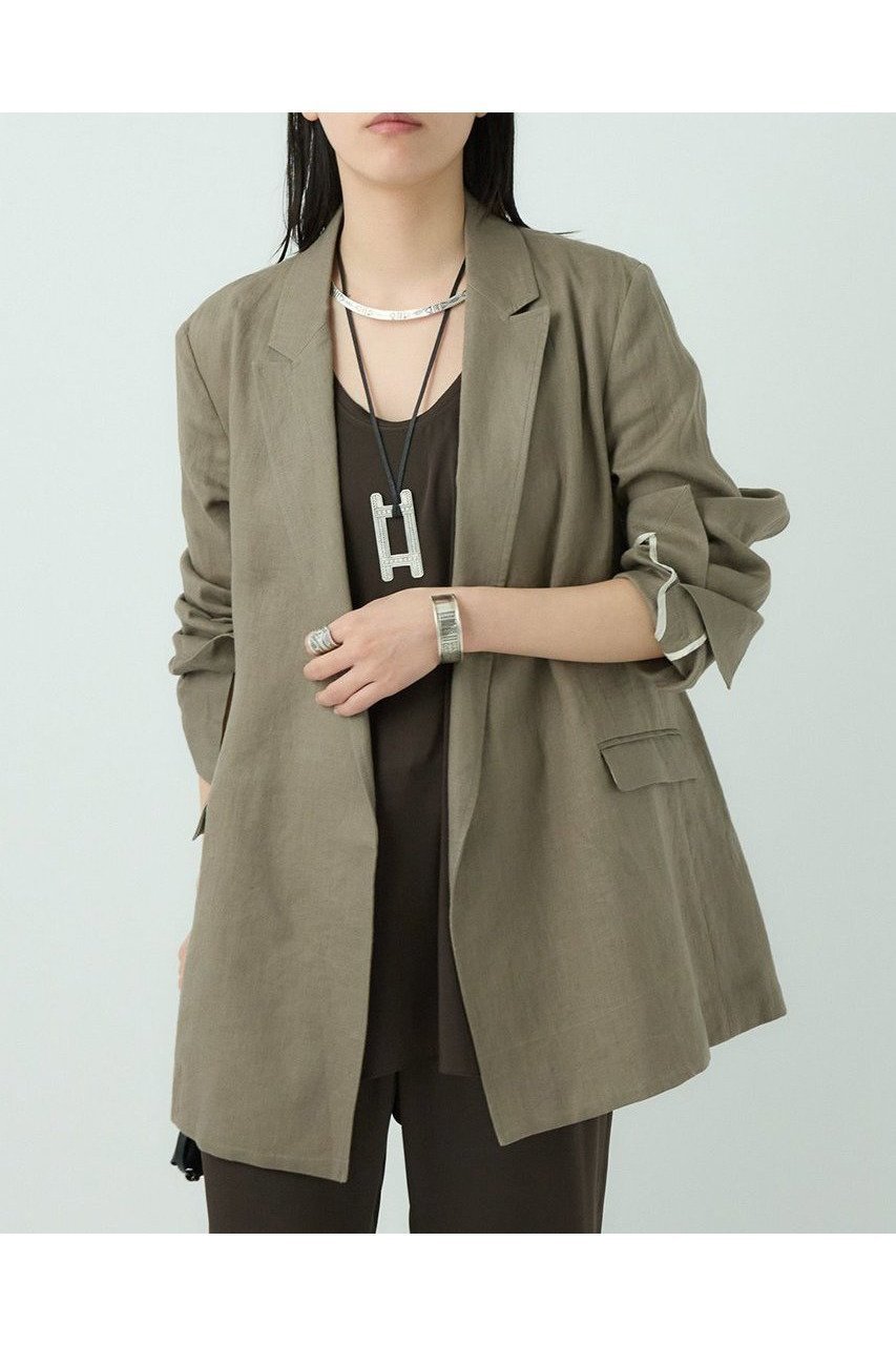 チャンパカシリーズのフレンチリネン100%の速乾サマージャケット 人気、トレンドファッション・服の通販 founy(ファニー) 【カオス/Chaos】 トレンドファッション・スタイル  Fashion Trends ファッション、ブランド PICK UP! Fashion Brand Pick Up ファッション Fashion レディースファッション WOMEN アウター Coat Outerwear ジャケット Jackets おすすめ Recommend キャンバス Canvas ジャケット Jacket セットアップ Set Up ダブル Double フランス France フレンチ French ポケット Pocket リネン Linen ワッシャー Washer 吸水 Water Absorption 夏 Summer |ID:prp329100004485192