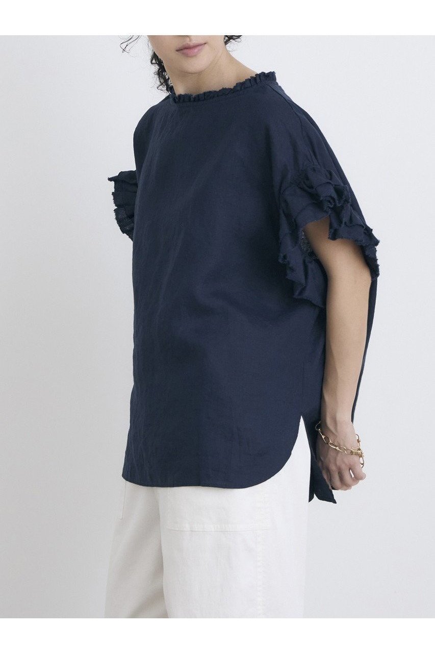 【涼やかで華やか】リネン素材のフリル袖ブラウス《HOUSE OF LOTUS》 人気、トレンドファッション・服の通販 founy(ファニー) 【ハウス オブ ロータス/HOUSE OF LOTUS】 トレンドファッション・スタイル  Fashion Trends ファッション、ブランド PICK UP! Fashion Brand Pick Up ファッション Fashion レディースファッション WOMEN トップス・カットソー Tops/Tshirt シャツ/ブラウス Shirts/Blouses サマー Summer ショート Short スリーブ Sleeve パターン Pattern フリル Frills リネン Linen リラックス Relax 定番 Standard |ID:prp329100004434792