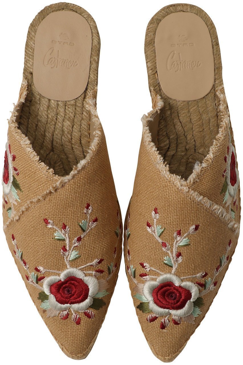 【刺繍で魅せる大人の華やかさ】ETRO × CASTAÑER バラ刺繍フラットミュール 人気、トレンドファッション・服の通販 founy(ファニー) 【カスタニエール/Castaner】 トレンドファッション・スタイル  Fashion Trends ファッション、ブランド PICK UP! Fashion Brand Pick Up ファッション Fashion レディースファッション WOMEN シューズ Shoes フラット Flat フラワー Flower フリンジ Fringe モダン Modern エレガント 上品 Elegant |ID:prp329100004497541