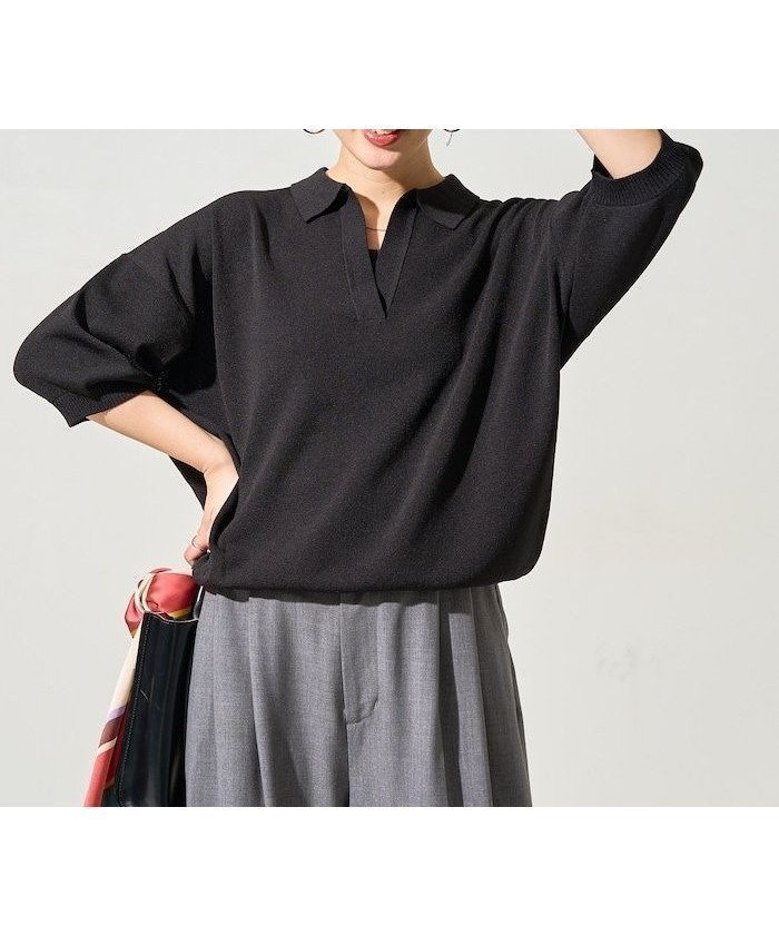 大人の抜け感を演出するスキッパー半袖ポロサマーニット【FREAK'S STORE 限定展開】 人気、トレンドファッション・服の通販 founy(ファニー) 【フリークスストア/FREAK'S STORE】 トレンドファッション・スタイル  Fashion Trends ファッション、ブランド PICK UP! Fashion Brand Pick Up ファッション Fashion レディースファッション WOMEN トップス・カットソー Tops/Tshirt ニット Knit Tops 2025年 2025 2025春夏・S/S Ss,Spring/Summer,2025 サマー Summer シンプル Simple スキッパー Skipper ポロシャツ Polo Shirt 半袖 Short Sleeve 夏 Summer S/S・春夏 Ss・Spring/Summer |ID:prp329100004452576