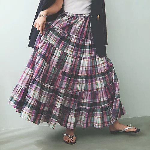 伝統と華やかさが交差するマドラスチェックティアードスカート【COUTURE D'ADAM】 人気、トレンドファッション・服の通販 founy(ファニー) 【クチュールドアダム/COUTURE D'ADAM】 トレンドファッション・スタイル  Fashion Trends トレンド、ファッションスタイル Fashion Trends ファッション Fashion レディースファッション WOMEN スカート Skirt ティアードスカート Tiered Skirts アイビー Ivy アメリカン American インド India ギャザー Gather ティアードスカート Tiered Skirt |ID:prp329100004257716