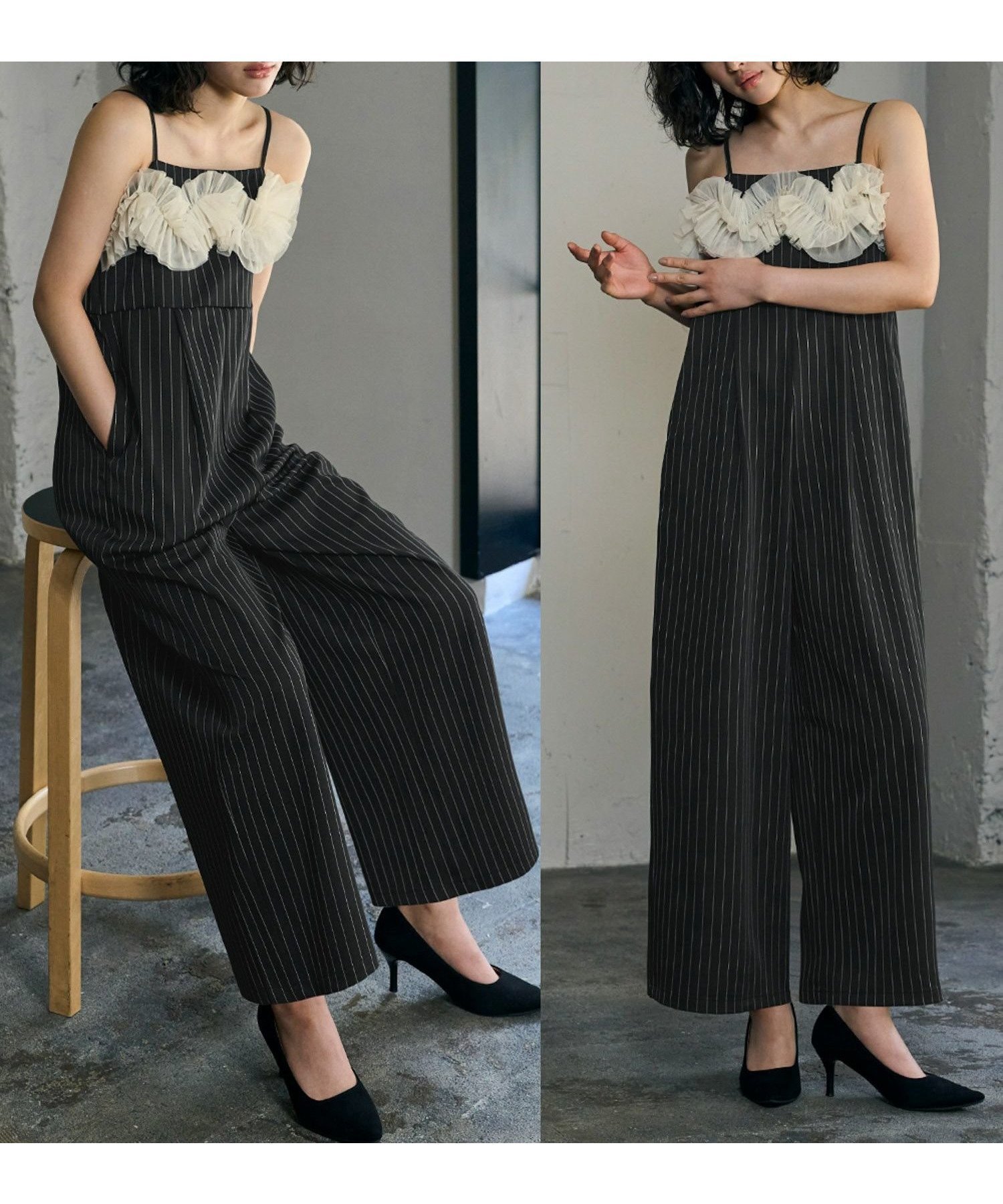 【プチプラでも華やかに】シンプルながら華やかさを兼ね備えた、GIRLのフリルドッキングオールインワンパンツドレス 人気、トレンドファッション・服の通販 founy(ファニー) 【ガール/GIRL】 トレンドファッション・スタイル  Fashion Trends プチプライス、格安、低価格 Affordable ファッション Fashion レディースファッション WOMEN パンツ Pants NEW・新作・新着・新入荷 New Arrivals エレガント 上品 Elegant キャミ Cami シンプル Simple フィット Fit フリル Frills プチプライス・低価格 Affordable ロング Long ワイド Wide 結婚式 Wedding Ceremony |ID:prp329100004433643