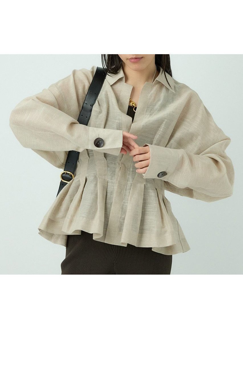 立体タックが魅せる、大人の上品ブラウス 人気、トレンドファッション・服の通販 founy(ファニー) 【カオス/Chaos】 トレンドファッション・スタイル  Fashion Trends ファッション、ブランド PICK UP! Fashion Brand Pick Up ファッション Fashion レディースファッション WOMEN トップス・カットソー Tops/Tshirt シャツ/ブラウス Shirts/Blouses オーガンジー Organdy カフス Cuffs シルク Silk スリーブ Sleeve フロント Front リネン Linen ロング Long 夏 Summer NEW・新作・新着・新入荷 New Arrivals |ID:prp329100004550959
