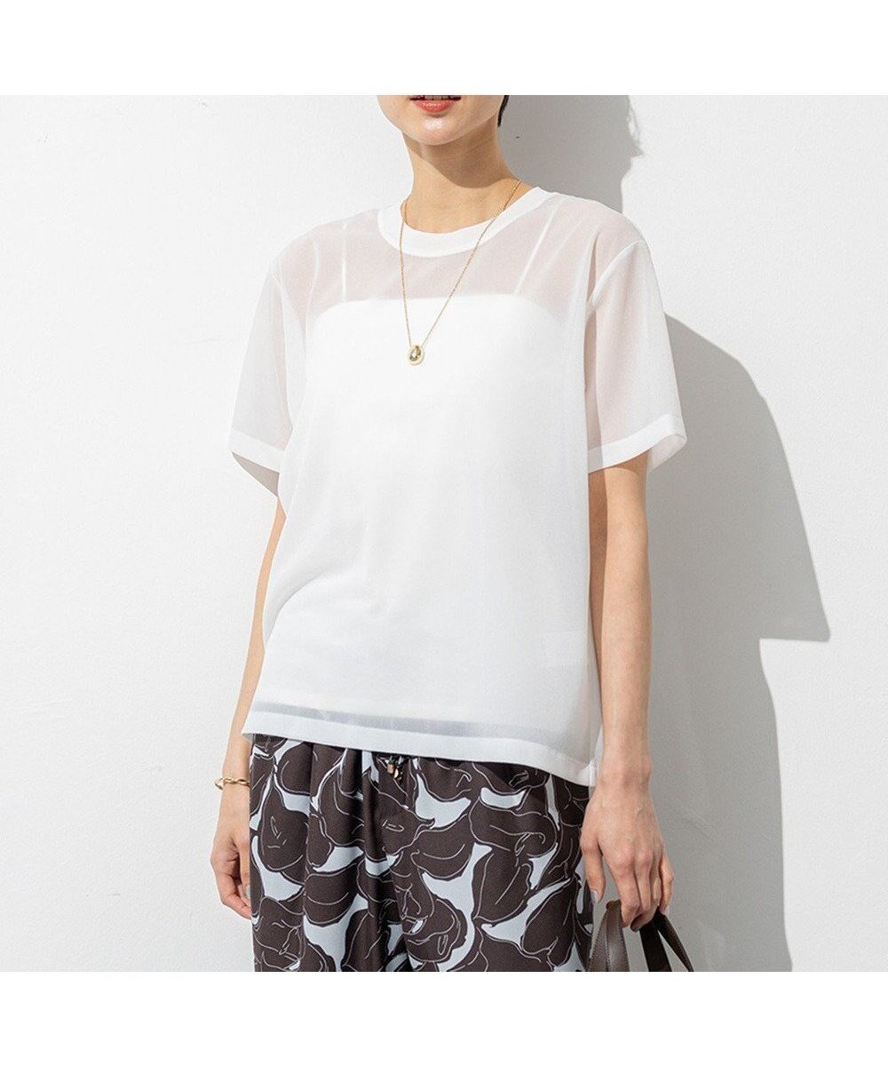涼やかな透け感で魅せるシアーTシャツ 人気、トレンドファッション・服の通販 founy(ファニー) 【23区/NIJYUSANKU】 トレンドファッション・スタイル  Fashion Trends ファッション、ブランド PICK UP! Fashion Brand Pick Up ファッション Fashion レディースファッション WOMEN トップス・カットソー Tops/Tshirt シャツ/ブラウス Shirts/Blouses ロング / Tシャツ T-Shirts カットソー Cut and Sewn 春 Spring カットソー Cut And Sew シアー Sheer ジョーゼット Georgette S/S・春夏 Ss・Spring/Summer 再入荷 Restock/Back In Stock/Re Arrival NEW・新作・新着・新入荷 New Arrivals 夏 Summer 2025年 2025 2025春夏・S/S Ss,Spring/Summer,2025 |ID:prp329100004551997