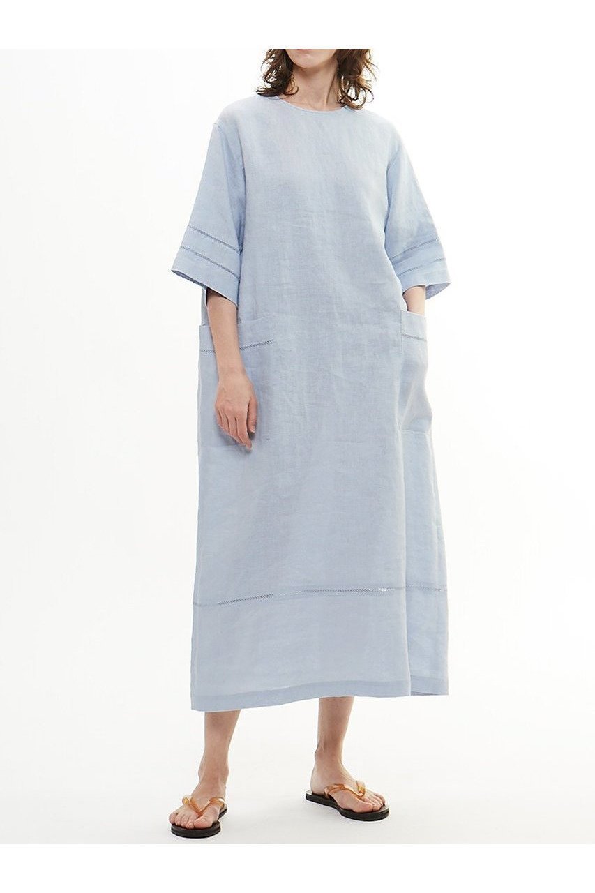 【プレインピープル / PLAIN PEOPLE】刺しゅうディテール×上質リネンが映える夏の主役ワンピース 人気、トレンドファッション・服の通販 founy(ファニー) 【プレインピープル/PLAIN PEOPLE】 トレンドファッション・スタイル  Fashion Trends ファッション、ブランド PICK UP! Fashion Brand Pick Up ファッション Fashion レディースファッション WOMEN ワンピース Dress チュニック Tunic ダブル Double チュニック Tunic ドロップ Drop ポケット Pocket リネン Linen ロング Long 半袖 Short Sleeve NEW・新作・新着・新入荷 New Arrivals |ID:prp329100004560603