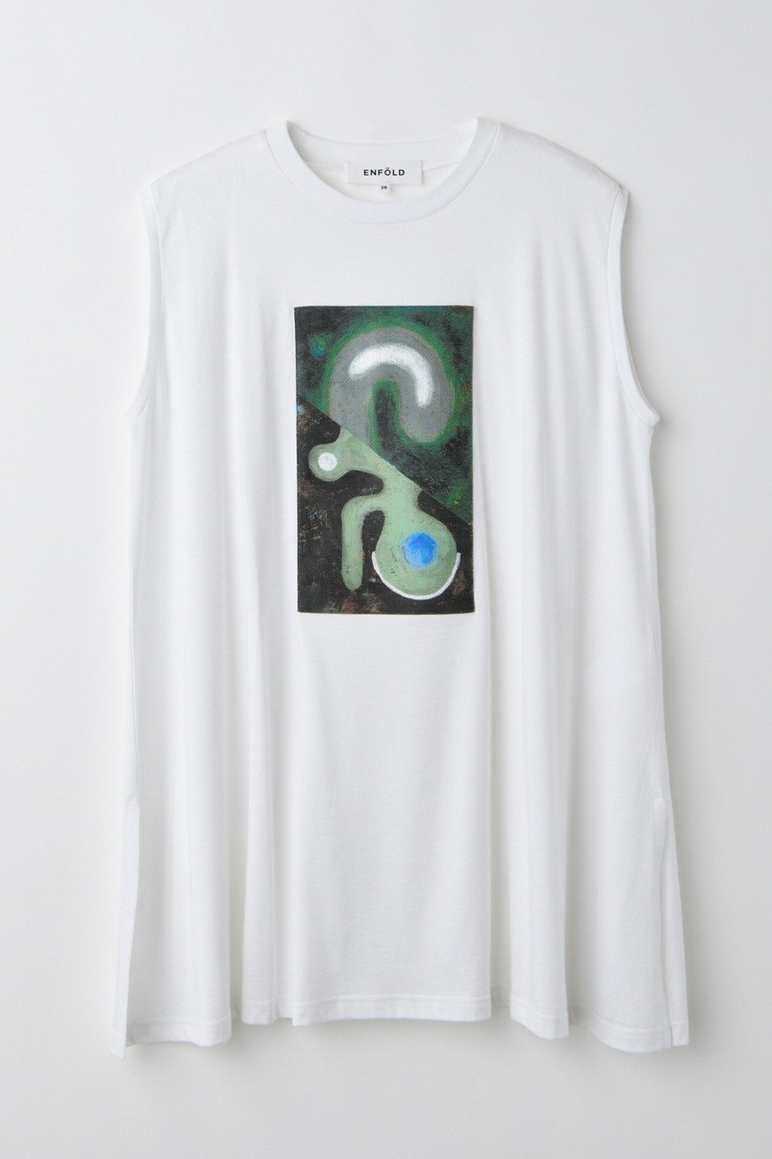 手描きのニュアンスが光る華やかプリントTシャツ 人気、トレンドファッション・服の通販 founy(ファニー) 【エンフォルド/ENFOLD】 トレンドファッション・スタイル  Fashion Trends ファッション、ブランド PICK UP! Fashion Brand Pick Up ファッション Fashion レディースファッション WOMEN トップス・カットソー Tops/Tshirt キャミソール / ノースリーブ No Sleeves シャツ/ブラウス Shirts/Blouses ロング / Tシャツ T-Shirts カットソー Cut and Sewn キャミソール Camisole タンク Tank プリント Print 手描き Hand Drawn NEW・新作・新着・新入荷 New Arrivals |ID:prp329100004562055