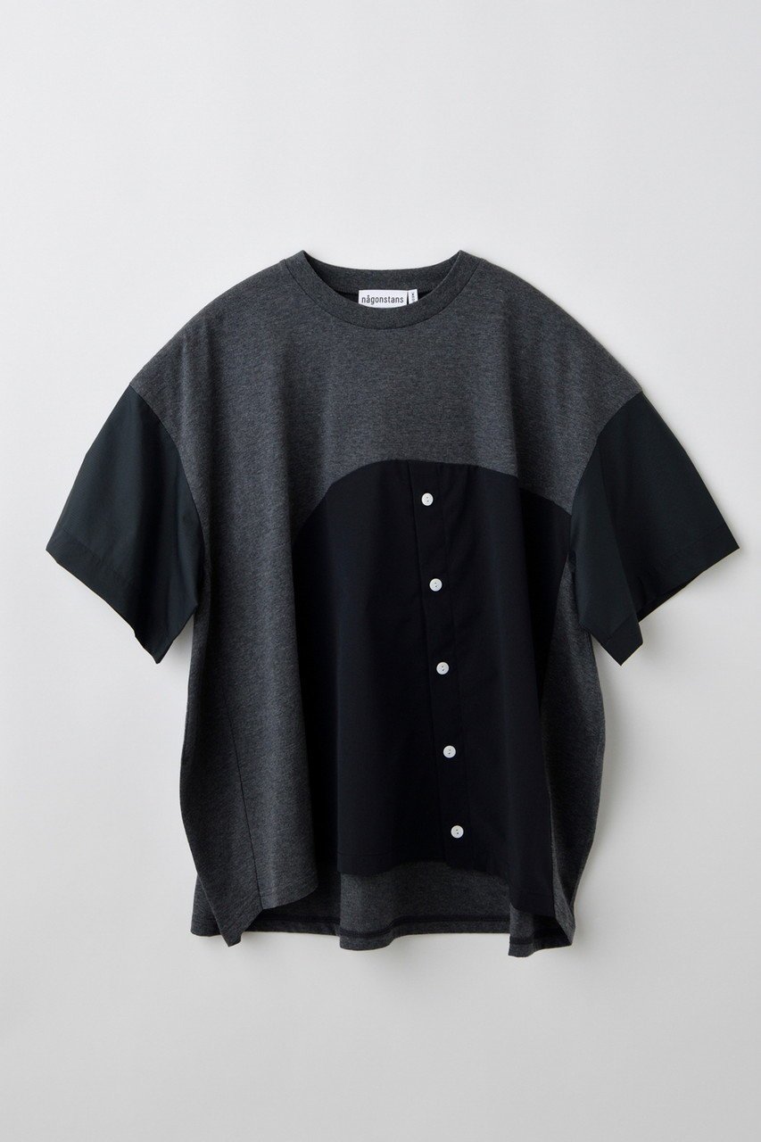重ね着風に楽しむ、異素材ドッキングTシャツ 人気、トレンドファッション・服の通販 founy(ファニー) 【ナゴンスタンス/nagonstans】 トレンドファッション・スタイル  Fashion Trends ファッション、ブランド PICK UP! Fashion Brand Pick Up ファッション Fashion レディースファッション WOMEN トップス・カットソー Tops/Tshirt シャツ/ブラウス Shirts/Blouses ロング / Tシャツ T-Shirts プルオーバー Pullover カットソー Cut and Sewn ショート Short スリーブ Sleeve ドッキング Docking ミックス Mix ルーズ Loose |ID:prp329100004562018