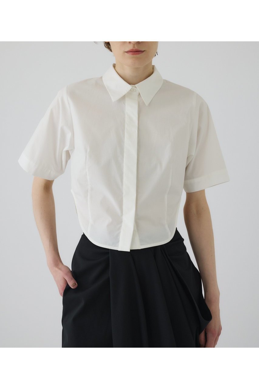 カーブラインで魅せる上品ショートシャツ 人気、トレンドファッション・服の通販 founy(ファニー) 【リムアーク/RIM.ARK】 トレンドファッション・スタイル  Fashion Trends ファッション、ブランド PICK UP! Fashion Brand Pick Up ファッション Fashion レディースファッション WOMEN トップス・カットソー Tops/Tshirt シャツ/ブラウス Shirts/Blouses ショート Short シリコン Silicon スリーブ Sleeve タイプライター Typewriter バランス Balance ラウンド Round エレガント 上品 Elegant NEW・新作・新着・新入荷 New Arrivals |ID:prp329100004563682