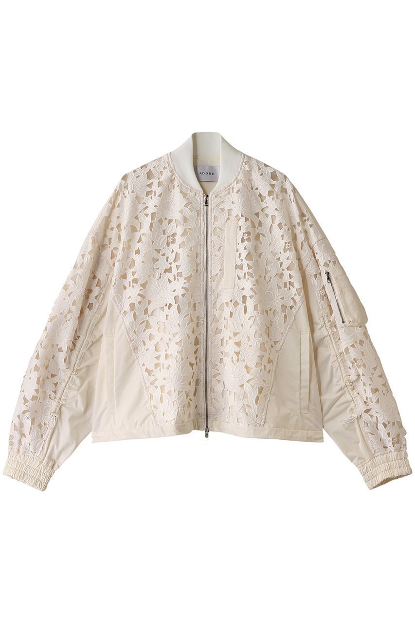 【アドーア / ADORE】レース×タフタが魅せる華やぎドッキングMA-1ブルゾン 人気、トレンドファッション・服の通販 founy(ファニー) 【アドーア/ADORE】 トレンドファッション・スタイル  Fashion Trends ファッション、ブランド PICK UP! Fashion Brand Pick Up ファッション Fashion レディースファッション WOMEN アウター Coat Outerwear ジャケット Jackets ギャザー Gather ショート Short ジャケット Jacket ストリング String タフタ Taffeta ドッキング Docking フラワー Flower ブルゾン Blouson モチーフ Motif レース Race NEW・新作・新着・新入荷 New Arrivals |ID:prp329100004563566