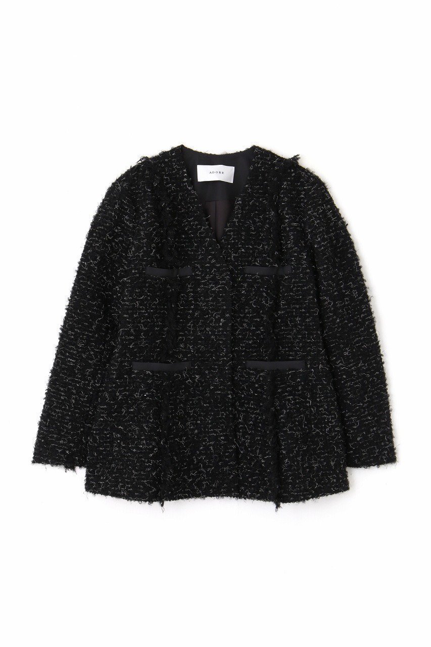 素材の表情で魅せるカービーシルエットジャケット 人気、トレンドファッション・服の通販 founy(ファニー) 【アドーア/ADORE】 トレンドファッション・スタイル  Fashion Trends ファッション、ブランド PICK UP! Fashion Brand Pick Up ファッション Fashion レディースファッション WOMEN アウター Coat Outerwear ジャケット Jackets おすすめ Recommend ジャケット Jacket セットアップ Set Up ツイード Tweed ミックス Mix モヘア Mohair ループ Loop |ID:prp329100004563518