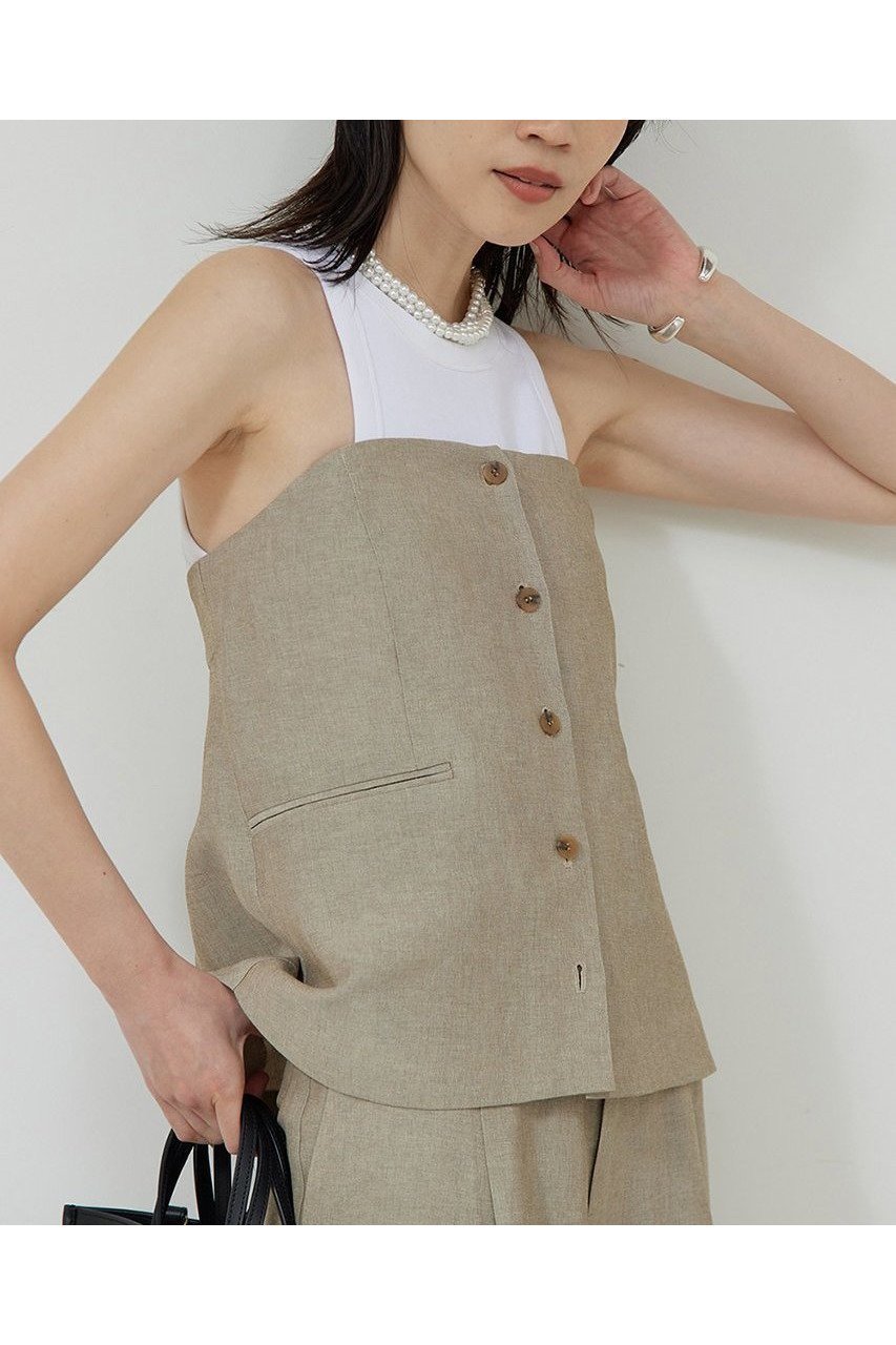 リネン混素材で魅せる ナチュラルモードなベアビスチェ 人気、トレンドファッション・服の通販 founy(ファニー) 【ガリャルダガランテ/GALLARDAGALANTE】 トレンドファッション・スタイル  Fashion Trends ファッション、ブランド PICK UP! Fashion Brand Pick Up ファッション Fashion レディースファッション WOMEN トップス・カットソー Tops/Tshirt キャミソール / ノースリーブ No Sleeves シャツ/ブラウス Shirts/Blouses ビスチェ Bustier おすすめ Recommend インナー Inner セットアップ Set Up タンク Tank ノースリーブ No Sleeve ビスチェ Bustier リネン Linen NEW・新作・新着・新入荷 New Arrivals |ID:prp329100004565304