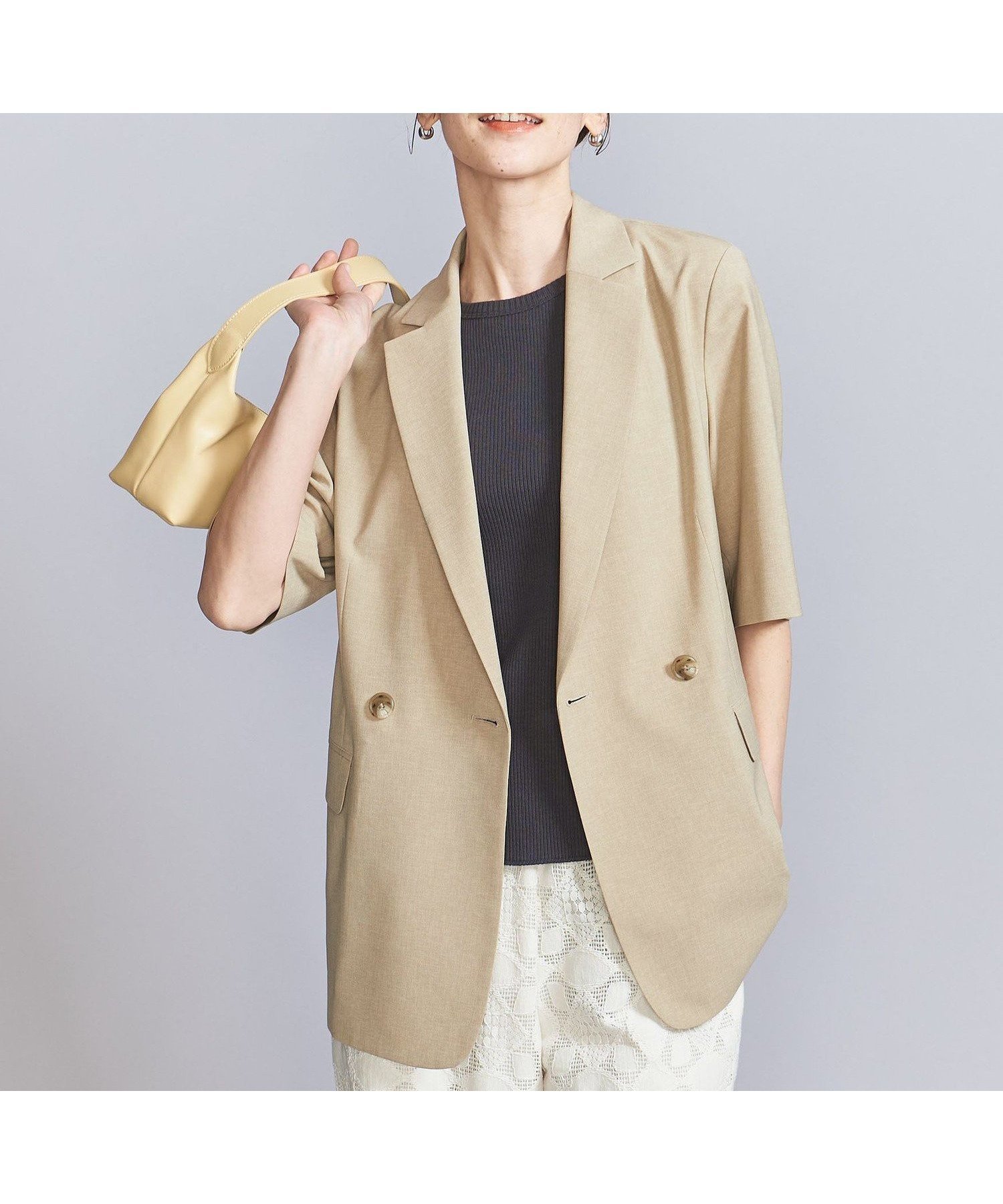 【BEAUTY&YOUTH / UNITED ARROWS/ビューティ&ユース ユナイテッドアローズ】軽やかに羽織れる 洗えるハーフスリーブジャケット 人気、トレンドファッション・服の通販 founy(ファニー) 【ビューティ&ユース ユナイテッドアローズ/BEAUTY&YOUTH / UNITED ARROWS】 トレンドファッション・スタイル  Fashion Trends トレンド、ファッションスタイル Fashion Trends ファッション Fashion レディースファッション WOMEN アウター Coat Outerwear ジャケット Jackets 洗える Washable キャミソール Camisole 吸水 Water Absorption ジャケット Jacket スリーブ Sleeve ダブル Double ハーフ Half プリント Print ボトム Bottom 羽織 Haori おすすめ Recommend |ID:prp329100004528420
