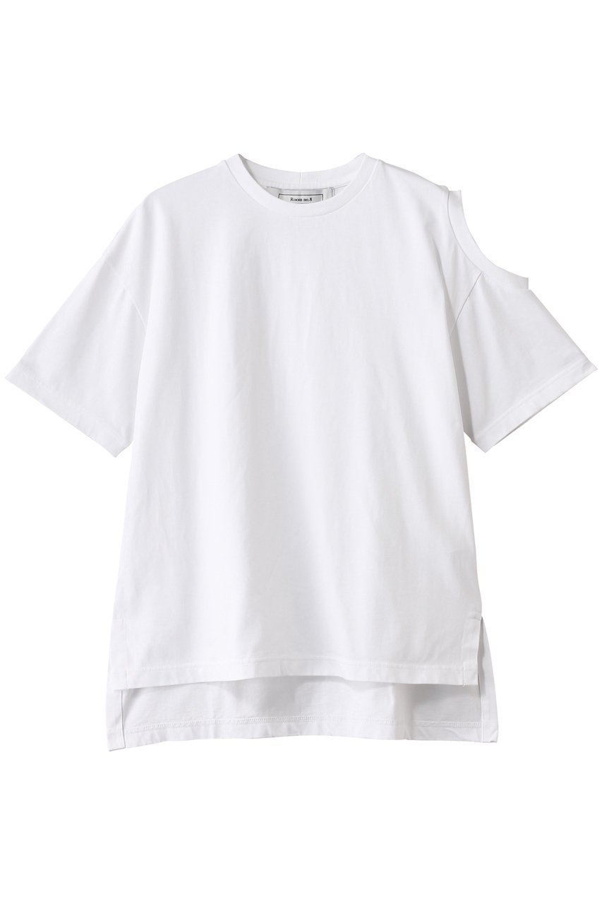 左袖カットが効いたモードな抜け感トップス 人気、トレンドファッション・服の通販 founy(ファニー) 【ルームエイト/Room no.8】 トレンドファッション・スタイル  Fashion Trends ファッション、ブランド PICK UP! Fashion Brand Pick Up ファッション Fashion レディースファッション WOMEN トップス・カットソー Tops/Tshirt シャツ/ブラウス Shirts/Blouses ロング / Tシャツ T-Shirts カットソー Cut and Sewn カッティング Cutting ショート Short シンプル Simple スリーブ Sleeve トレンド Trend NEW・新作・新着・新入荷 New Arrivals |ID:prp329100004570092