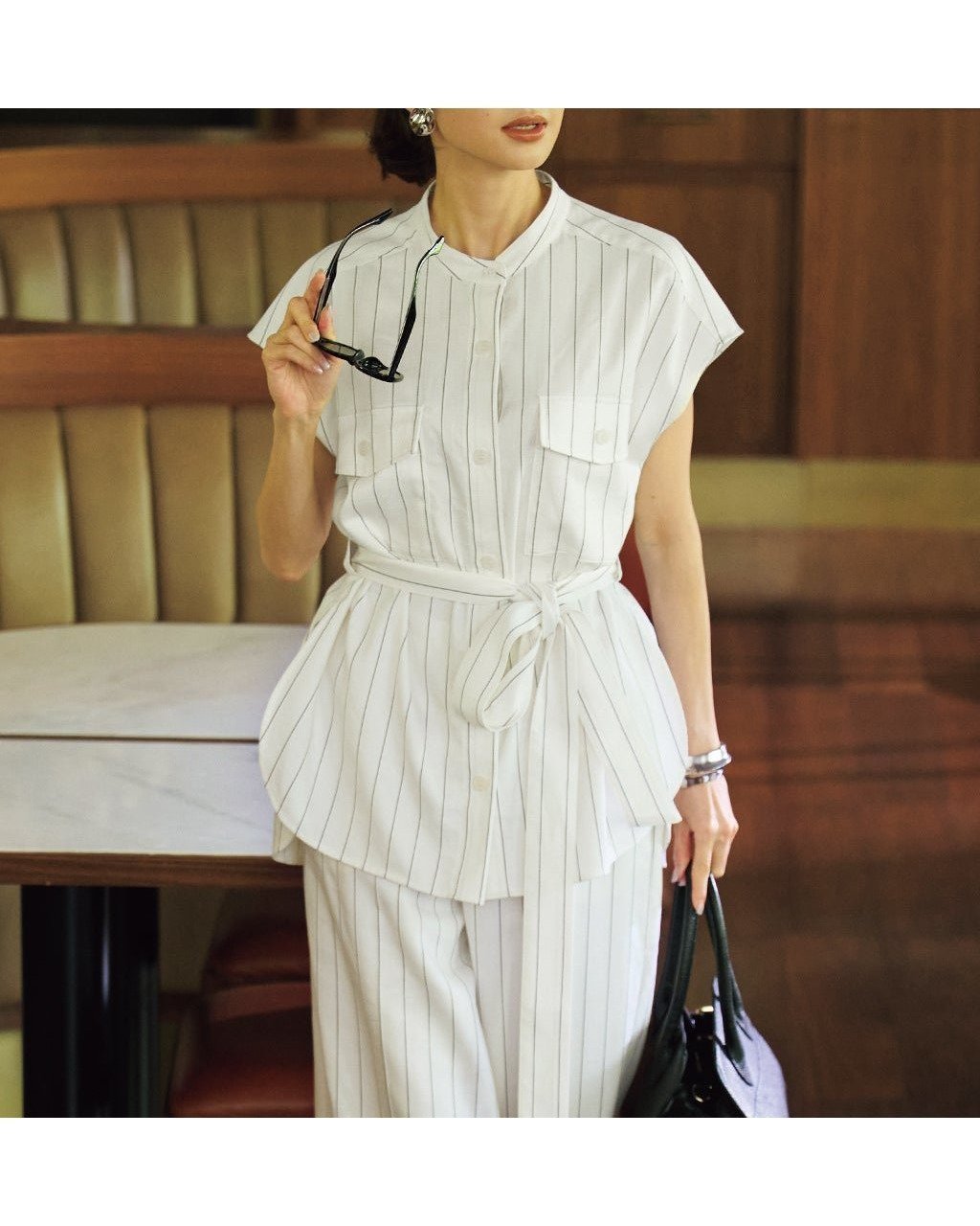 【DoCLASSE/ドゥクラッセ】品格と涼しさを両立 リネンタッチストライプ・ロングシャツ 人気、トレンドファッション・服の通販 founy(ファニー) 【ドゥクラッセ/DoCLASSE】 トレンドファッション・スタイル  Fashion Trends ファッション、ブランド PICK UP! Fashion Brand Pick Up ファッション Fashion レディースファッション WOMEN トップス・カットソー Tops/Tshirt シャツ/ブラウス Shirts/Blouses NEW・新作・新着・新入荷 New Arrivals ジャケット Jacket ストライプ Stripe スマート Smart ロング Long 夏 Summer |ID:prp329100004571951