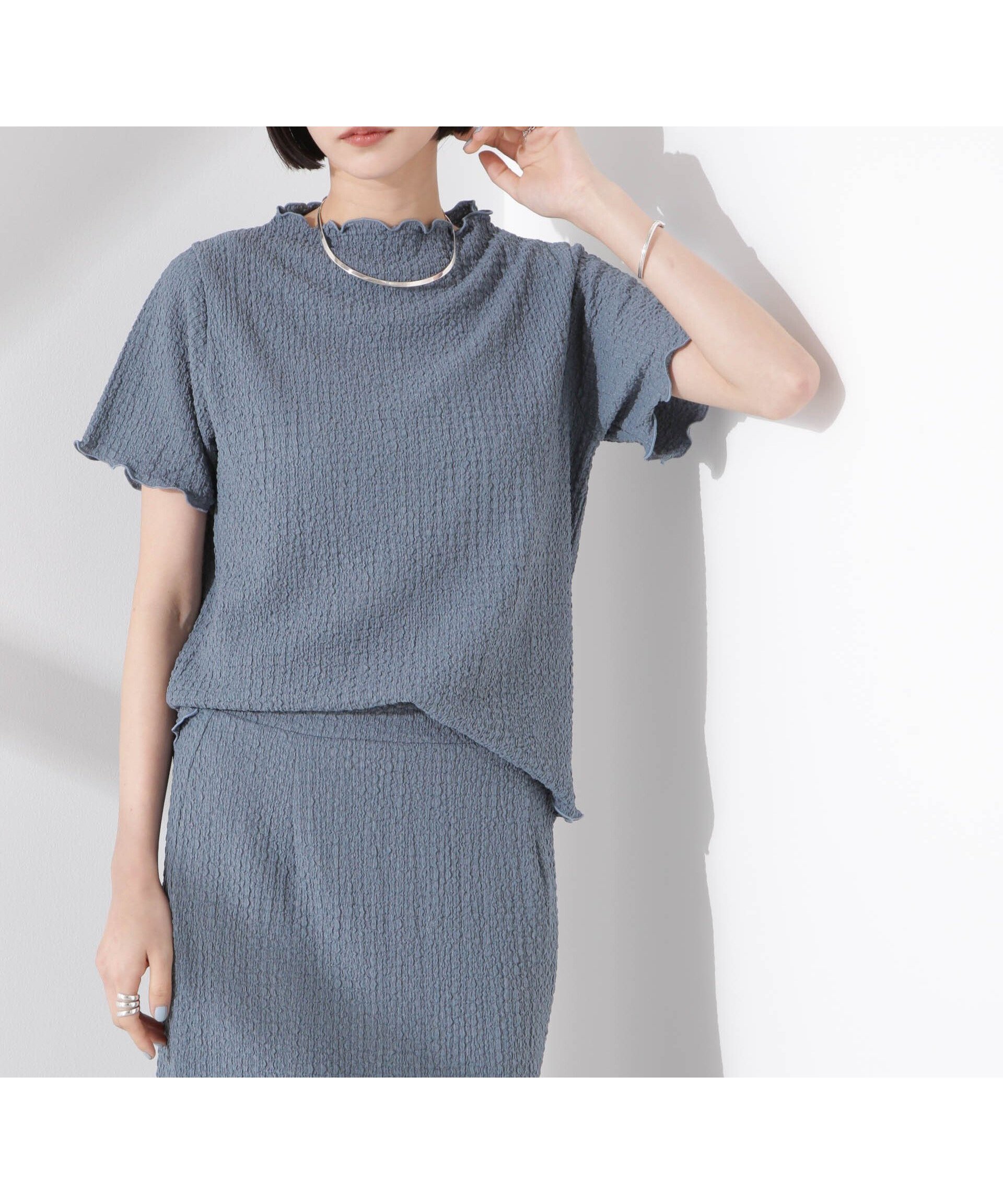 華やかさと快適さを両立 シャーリングジャガードカットトップス 人気、トレンドファッション・服の通販 founy(ファニー) 【ナノ ユニバース/nano universe】 トレンドファッション・スタイル  Fashion Trends ファッション、ブランド PICK UP! Fashion Brand Pick Up ファッション Fashion レディースファッション WOMEN トップス・カットソー Tops/Tshirt セットアップ Setup トップス Tops アクセサリー Accessories インナー Inner ウォッシャブル Washable コンパクト Compact シャーリング Shirring シンプル Simple セットアップ Set Up ベーシック Basic ボトム Bottom 半袖 Short Sleeve エレガント 上品 Elegant 2025年 2025 2025春夏・S/S Ss,Spring/Summer,2025 |ID:prp329100004569511