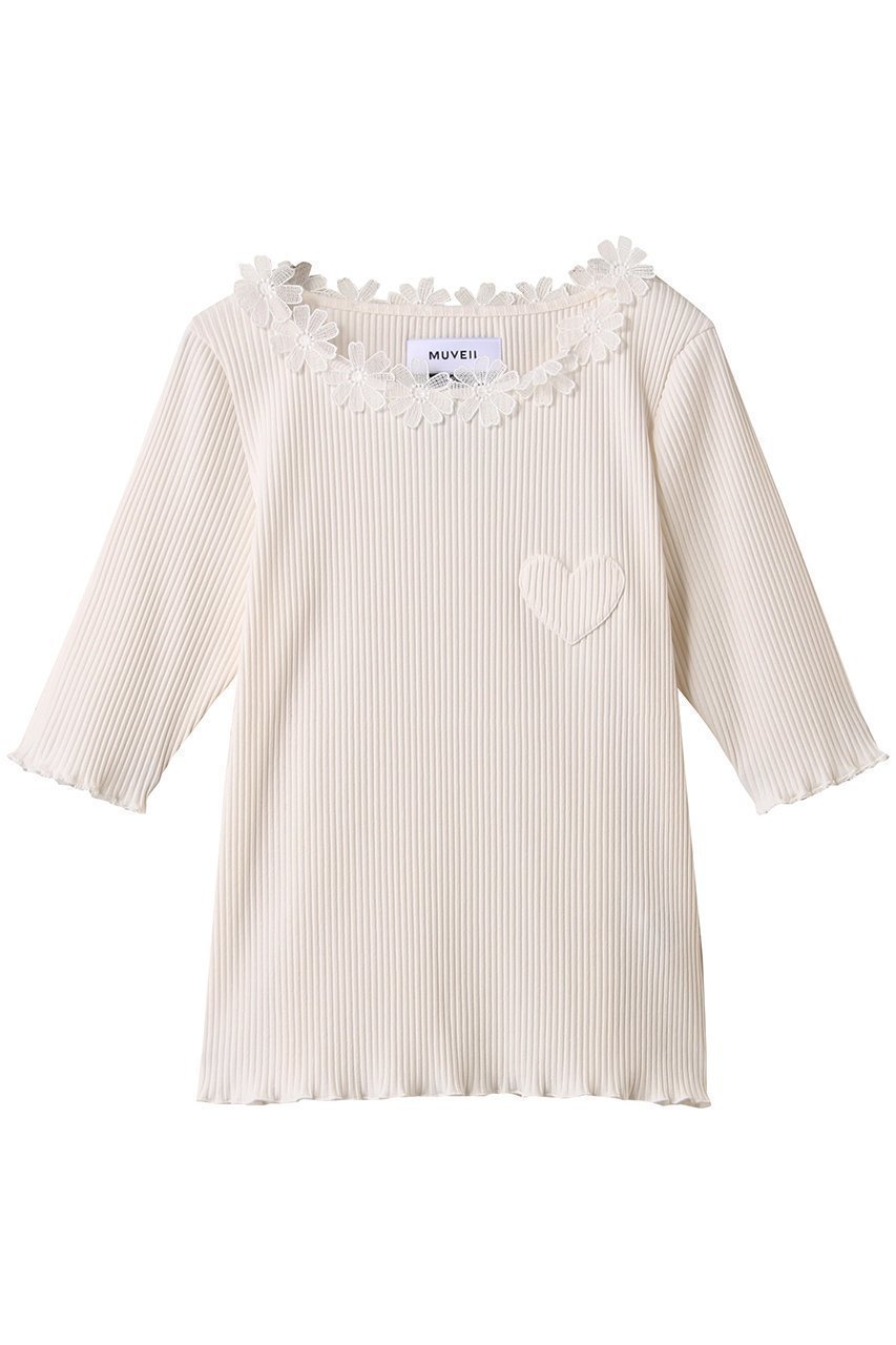【MUVEIL/ミュベール】フラワーレースが華やぐ 上品フェミニンな襟付きトップス 人気、トレンドファッション・服の通販 founy(ファニー) 【ミュベール/MUVEIL】 トレンドファッション・スタイル  Fashion Trends トレンド、ファッションスタイル Fashion Trends ファッション Fashion レディースファッション WOMEN トップス・カットソー Tops/Tshirt シャツ/ブラウス Shirts/Blouses ロング / Tシャツ T-Shirts カットソー Cut and Sewn 2025年 2025 インナー Inner ショート Short シンプル Simple スリーブ Sleeve パッチ Patch フラワー Flower レース Race ワイド Wide A/W・秋冬 Aw・Autumn/Winter・Fw・Fall-Winter |ID:prp329100004575710
