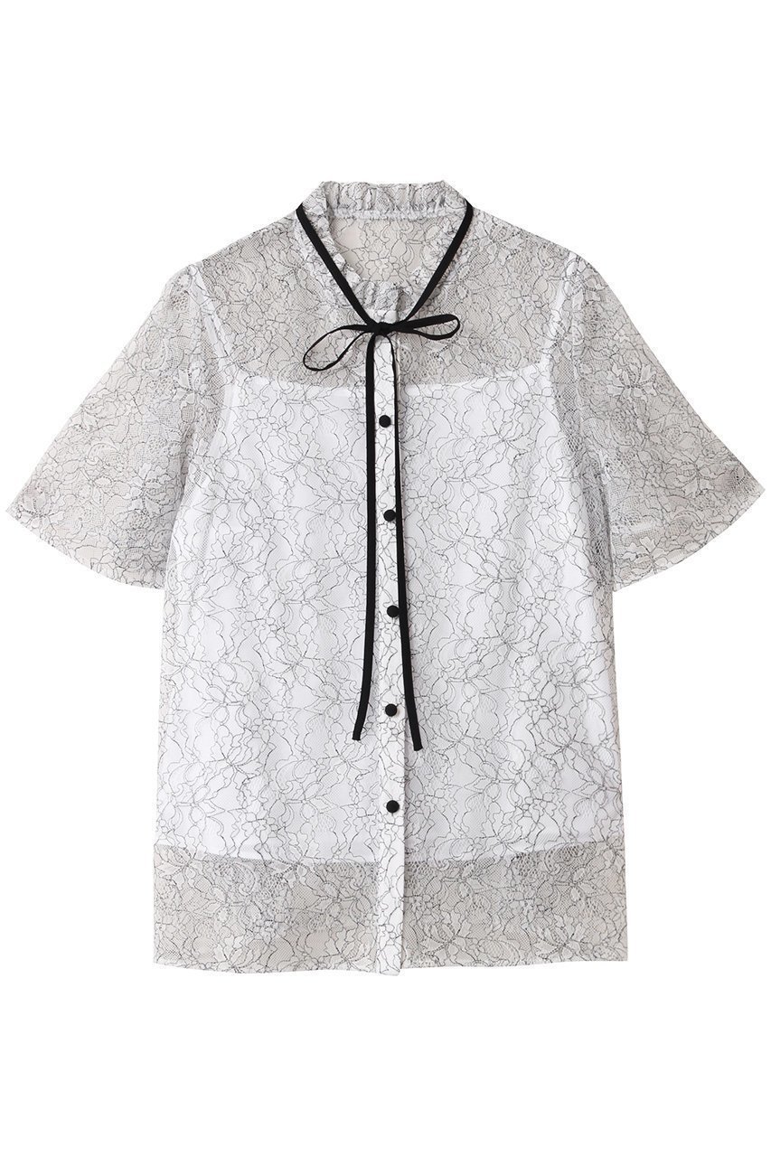 【allureville/アルアバイル】繊細レースとフレア袖で魅せる 上品フェミニンブラウス 人気、トレンドファッション・服の通販 founy(ファニー) 【アルアバイル/allureville】 トレンドファッション・スタイル  Fashion Trends トレンド、ファッションスタイル Fashion Trends ファッション Fashion レディースファッション WOMEN トップス・カットソー Tops/Tshirt シャツ/ブラウス Shirts/Blouses 2025年 2025 ショート Short スリーブ Sleeve フェミニン Feminine フレア Flare フロント Front リボン Ribbon レース Race エレガント 上品 Elegant 夏 Summer A/W・秋冬 Aw・Autumn/Winter・Fw・Fall-Winter |ID:prp329100004576657