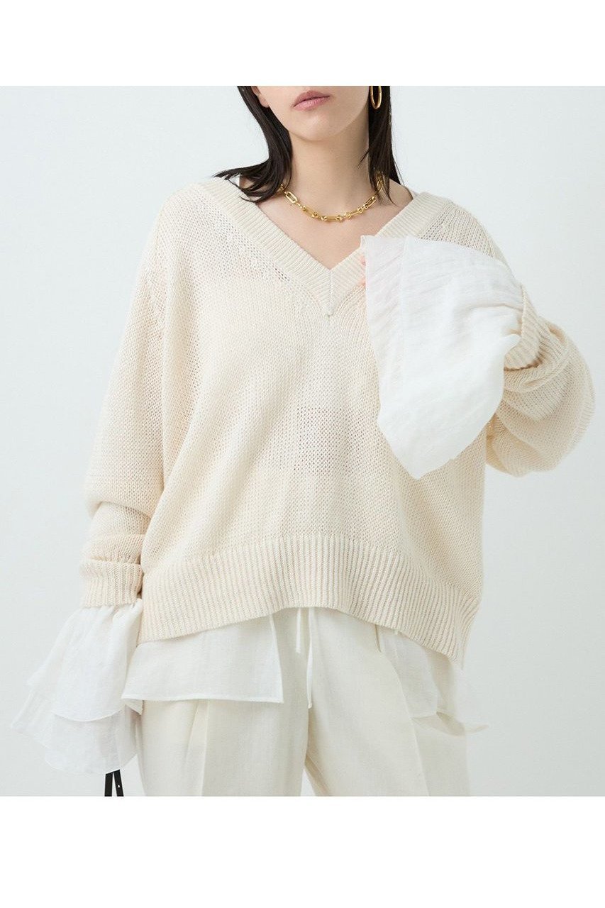 上質な素材感が際立つ、洗練Vネックプルオーバーニット 人気、トレンドファッション・服の通販 founy(ファニー) 【カオス/Chaos】 トレンドファッション・スタイル  Fashion Trends ファッション、ブランド PICK UP! Fashion Brand Pick Up ファッション Fashion レディースファッション WOMEN トップス・カットソー Tops/Tshirt ニット Knit Tops プルオーバー Pullover シンプル Simple スリーブ Sleeve ダブル Double フレンチ French リネン Linen NEW・新作・新着・新入荷 New Arrivals |ID:prp329100004581738