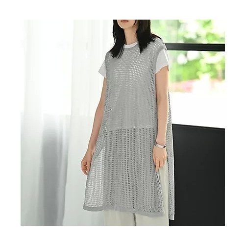 【STYLE DELI/スタイルデリ】重ねるだけで大人の抜け感が手に入る、メッシュニットワンピース 人気、トレンドファッション・服の通販 founy(ファニー) 【スタイルデリ/STYLE DELI】 トレンドファッション・スタイル  Fashion Trends トレンド、ファッションスタイル Fashion Trends ファッション Fashion レディースファッション WOMEN ワンピース Dress ニットワンピース Knit Dresses アクリル Acrylic イエロー Yellow インナー Inner スリット Slit 透かし Watermark 定番 Standard なめらか Smooth バランス Balance ボックス Box メッシュ Mesh おすすめ Recommend 夏 Summer 旅行 Travel |ID:prp329100004583590