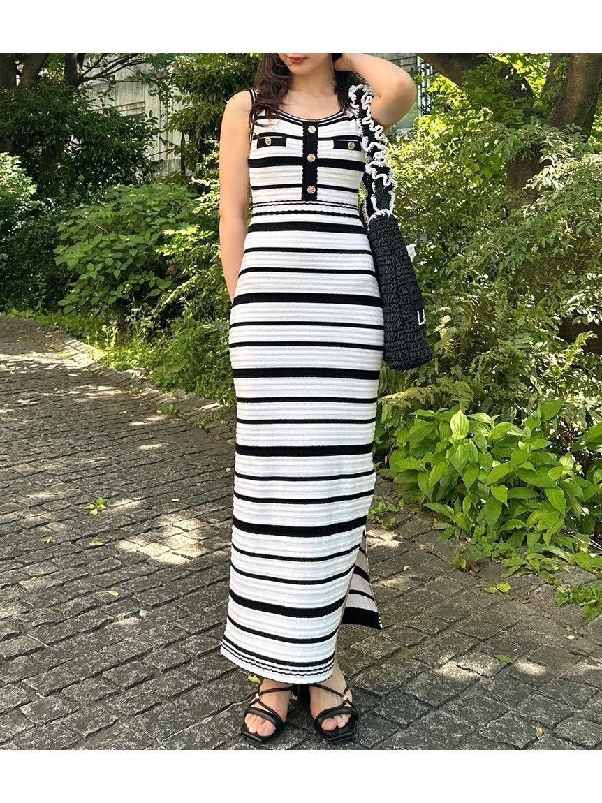 【Lily Brown/リリーブラウン】スタイルアップが叶う 洗練ボーダーニットワンピース【LILY BROWN×MARY QUANTコラボ】 人気、トレンドファッション・服の通販 founy(ファニー) 【リリーブラウン/Lily Brown】 トレンドファッション・スタイル  Fashion Trends トレンド、ファッションスタイル Fashion Trends ファッション Fashion レディースファッション WOMEN ワンピース Dress ニットワンピース Knit Dresses エレガント 上品 Elegant サマー Summer スリット Slit ブレード Blade ボーダー Border リゾート Resort |ID:prp329100004575139