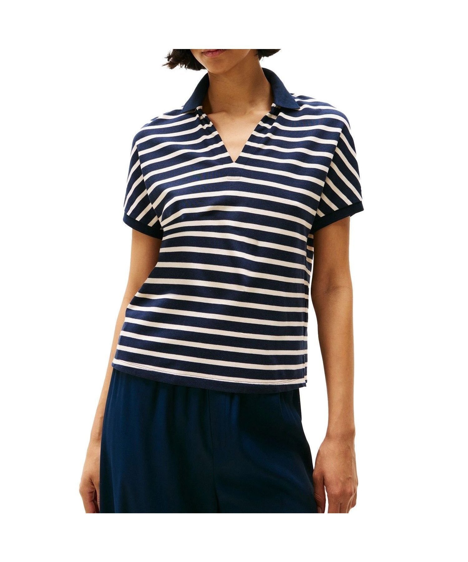 【TOMMY HILFIGER/トミーヒルフィガー】都会的で抜け感のある バイカラーボーダーリラックスポロ 人気、トレンドファッション・服の通販 founy(ファニー) 【トミーヒルフィガー/TOMMY HILFIGER】 トレンドファッション・スタイル  Fashion Trends トレンド、ファッションスタイル Fashion Trends ファッション Fashion レディースファッション WOMEN アメリカン American カットソー Cut And Sew クラシック Classic ゴルフ Golf デニム Denim ボーダー Border モダン Modern 人気 Popularity 無地 Plain Color |ID:prp329100004576324