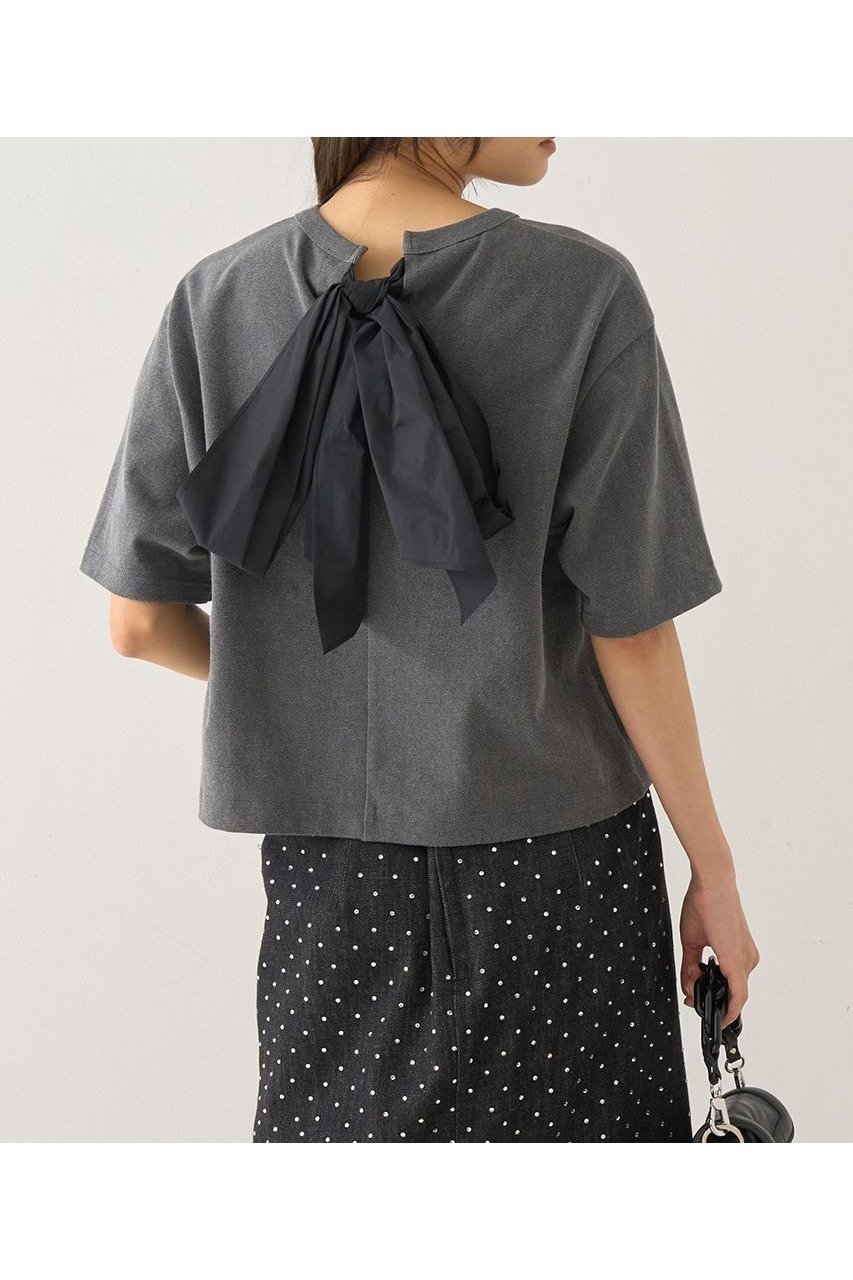 【DESIGN WORKS/デザイン ワークス】後ろ姿に華を添えるバックリボンTシャツ 人気、トレンドファッション・服の通販 founy(ファニー) 【デザイン ワークス/DESIGN WORKS】 トレンドファッション・スタイル  Fashion Trends トレンド、ファッションスタイル Fashion Trends ファッション Fashion レディースファッション WOMEN トップス・カットソー Tops/Tshirt シャツ/ブラウス Shirts/Blouses ロング / Tシャツ T-Shirts カットソー Cut and Sewn ショート Short スリーブ Sleeve タフタ Taffeta デニム Denim リボン Ribbon ヴィンテージ Vintage NEW・新作・新着・新入荷 New Arrivals |ID:prp329100004585497