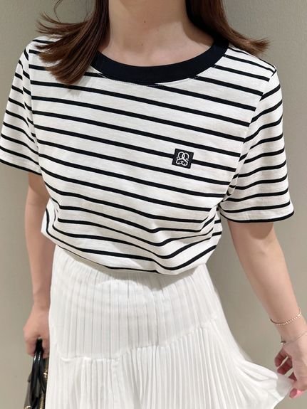 胸元のロゴが洗練を添える、着回し自在なコンパクトTシャツ 人気、トレンドファッション・服の通販 founy(ファニー) 【スナイデル/SNIDEL】 トレンドファッション・スタイル  Fashion Trends ファッション、ブランド PICK UP! Spotlight on Fashion Brands ファッション Fashion レディースファッション WOMEN トップス・カットソー Tops/Tshirt シャツ/ブラウス Shirts/Blouses ロング / Tシャツ T-Shirts エレガント 上品 Elegant コンパクト Compact シンプル Simple ビスチェ Bustier ボーダー Border ワンポイント One Point |ID:prp329100004580685