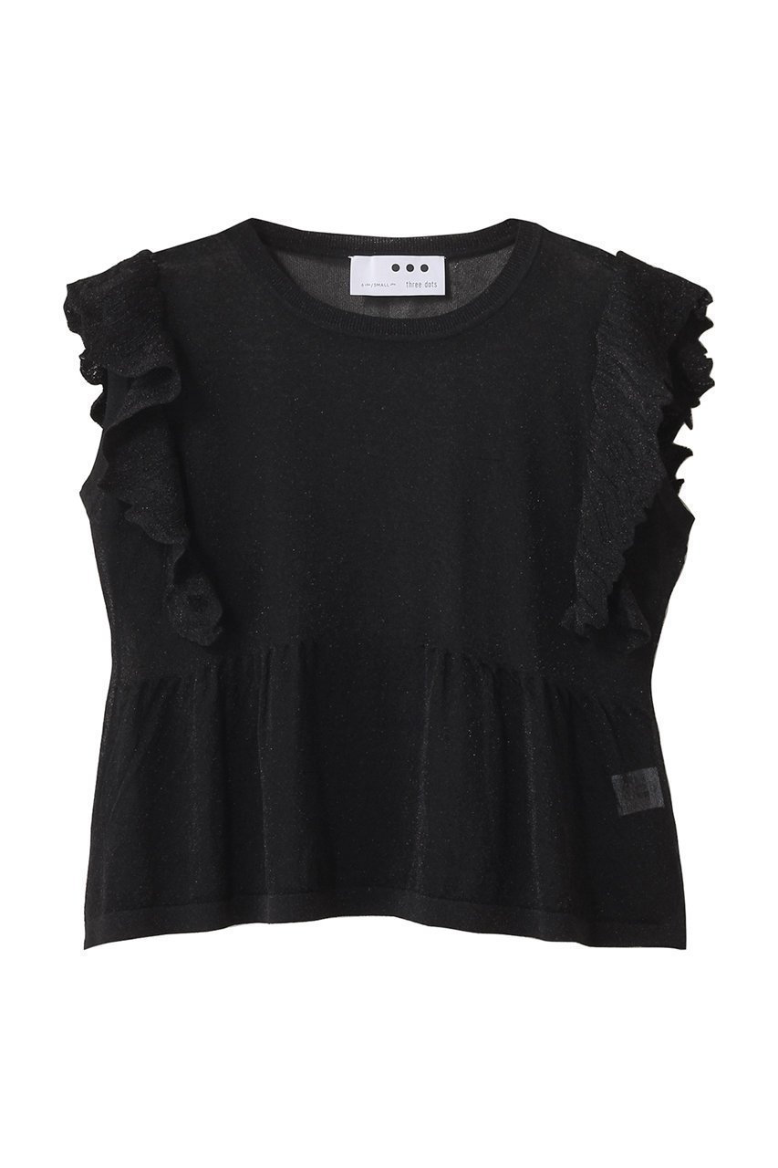 【three dots/スリー ドッツ】華やぎときちんと感を両立 ラッフルスリーブシアートップス 人気、トレンドファッション・服の通販 founy(ファニー) 【スリー ドッツ/three dots】 トレンドファッション・スタイル  Fashion Trends ファッション、ブランド PICK UP! Spotlight on Fashion Brands ファッション Fashion レディースファッション Ladies' Fashion Online トップス・カットソー Tops/Tshirt ニット Knit Tops プルオーバー Pullover サマー Summer シアー Sheer ボトム Bottom NEW・新作・新着・新入荷 New Arrivals |ID:prp329100004592222
