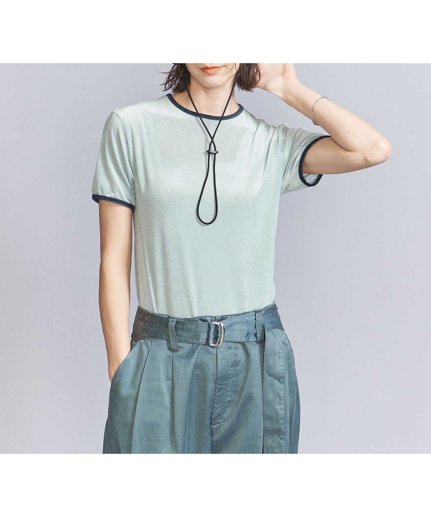 【BEAUTY&YOUTH / UNITED ARROWS/ビューティ&ユース ユナイテッドアローズ】夏のムードを纏う シアーベロアリンガーTシャツ 人気、トレンドファッション・服の通販 founy(ファニー) 【ビューティ&ユース ユナイテッドアローズ/BEAUTY&YOUTH / UNITED ARROWS】 トレンドファッション・スタイル  Fashion Trends ファッション、ブランド PICK UP! Spotlight on Fashion Brands ファッション Fashion レディースファッション Ladies' Fashion Online トップス・カットソー Tops/Tshirt シャツ/ブラウス Shirts/Blouses ロング / Tシャツ T-Shirts ベロア Velour おすすめ Recommend インナー Inner カーゴパンツ Cargo Pants コンパクト Compact シアー Sheer シンプル Simple ジャケット Jacket スラックス Slacks デニム Denim トレンド Trend パイピング Piping フォルム Form ベロア Velor 春 Spring |ID:prp329100004481082