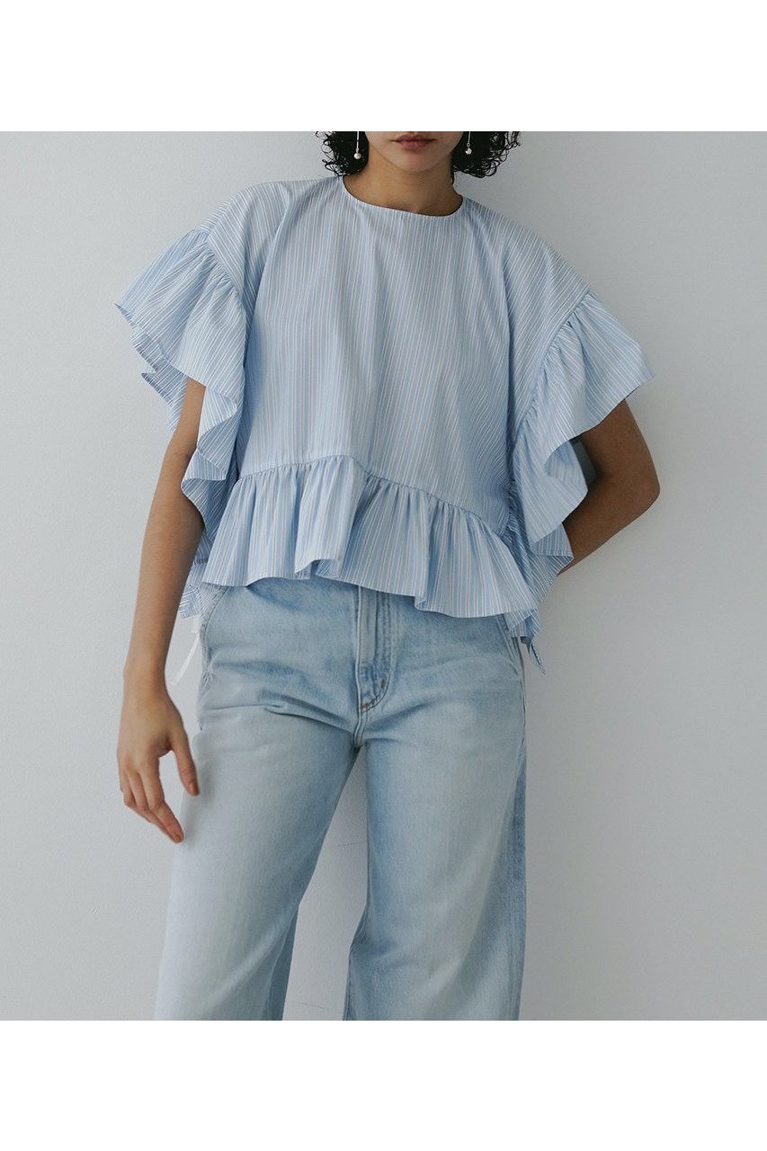 【DESIGN WORKS/デザイン ワークス】華やかさと軽やかさを纏う ラッフルデザインブラウス 人気、トレンドファッション・服の通販 founy(ファニー) 【デザイン ワークス/DESIGN WORKS】 トレンドファッション・スタイル  Fashion Trends トレンド・ファッションスタイル Fashion Trends & Styles ファッション Fashion レディースファッション Ladies' Fashion Online トップス・カットソー Tops/Tshirt シャツ/ブラウス Shirts/Blouses ショート Short スリーブ Sleeve パターン Pattern 再入荷 Restock/Back In Stock/Re Arrival |ID:prp329100004549117
