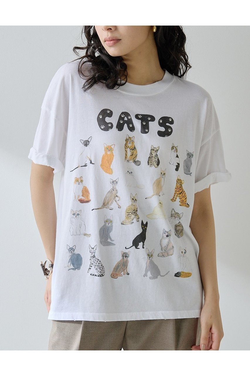 【Whim Gazette/ウィムガゼット】キュートな猫たちが主役　遊び心溢れるヴィンテージ風プリントTシャツ 人気、トレンドファッション・服の通販 founy(ファニー) 【ウィムガゼット/Whim Gazette】 トレンドファッション・スタイル  Trendy Fashion & Style ファッション、ブランド PICK UP! Must-Have Online Fashion Brands ファッション Fashion レディースファッション Fashion for Women トップス・カットソー Cut & Sew Tops シャツ・ブラウス・オフィスカジュアル Elegant Blouses & Button-Ups ロングTシャツ・Tシャツ Longline T-Shirts & Tees カットソー・ベーシックTシャツ Cut-and-Sewn Tops / Stretch Tees & Basics イラスト Illustration インナー Innerwear カーディガン Cardigan, Knitwear キャラクター Character, Licensed Characters ショート Short, Short Length ジャケット Jacket, Outerwear スリーブ Sleeve, Long Sleeve / Short Sleeve ダメージ Distressed, Destroyed 猫 Cat, Kitty プリント Print, Printed Pattern おすすめ Recommended / Our Picks 新作・新入荷 New Arrivals / New In |ID:prp329100004601636