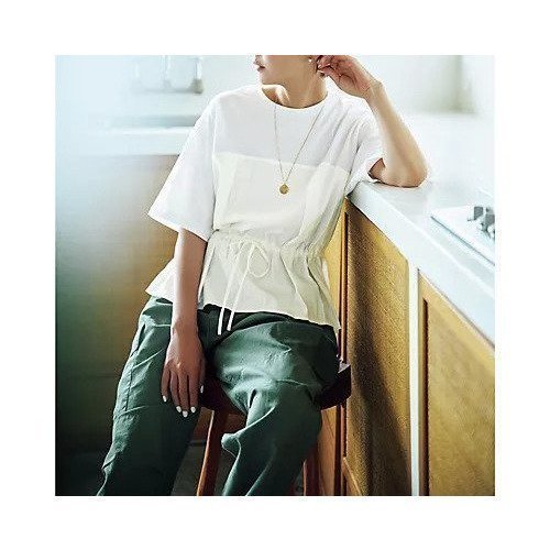 【12closet/トゥエルブクローゼット】一枚で旬のレイヤードスタイルを演出 ドロスト仕様が魅力の進化系カットソー 人気、トレンドファッション・服の通販 founy(ファニー) 【トゥエルブクローゼット/12closet】 トレンドファッション・スタイル  Trendy Fashion & Style ファッション、ブランド PICK UP! Must-Have Online Fashion Brands ファッション Fashion レディースファッション Fashion for Women トップス・カットソー Cut & Sew Tops カットソー・ベーシックTシャツ Cut-and-Sewn Tops / Stretch Tees & Basics カットソー Cut and Sewn Top カーゴパンツ Cargo Pants, Utility Pants トレンド Trend, Trending Now ドッキング Docking, Mixed Material ボトム Bottoms, Lower Wear 人気 Popular, Best Seller 夏 Summer 洗える Machine Washable |ID:prp329100004600377