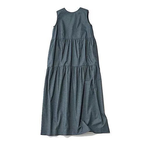 【12closet/トゥエルブクローゼット】一枚で着映える華やかさ 麻混シャンブレーのティアードワンピースで夏の装いを格上げ 人気、トレンドファッション・服の通販 founy(ファニー) 【トゥエルブクローゼット/12closet】 トレンドファッション・スタイル  Trendy Fashion & Style ファッション、ブランド PICK UP! Must-Have Online Fashion Brands ファッション Fashion レディースファッション Fashion for Women ワンピース Dresses シャンブレー Chambray, Denim-Like Fabric ティアードワンピース Tiered Dress, Flared Dress ノースリーブ Sleeveless, No-Sleeve 洗える Machine Washable |ID:prp329100004600404