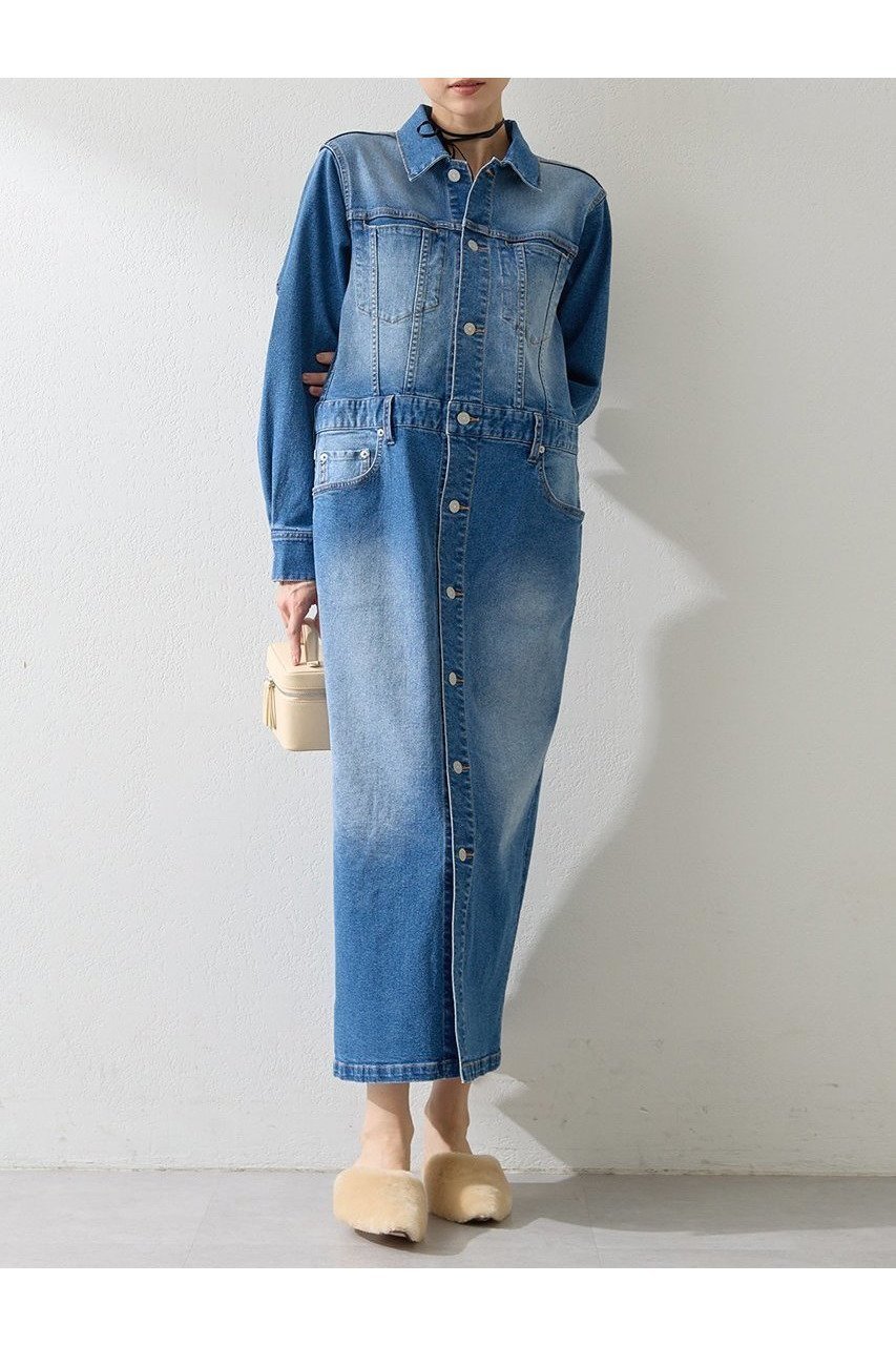 【ウィムガゼット / Whim Gazette】のストレッチデニムワンピース 人気、トレンドファッション・服の通販 founy(ファニー) 【ウィムガゼット/Whim Gazette】 トレンドファッション・スタイル  Trendy Fashion & Style ファッション、ブランド PICK UP! Must-Have Online Fashion Brands ファッション Fashion レディースファッション Fashion for Women ワンピース Dresses チュニック Tunic Tops & Dresses スタイリッシュ Stylish, Fashionable ストレッチ Stretch, Stretchy Fabric スリット Slit, Slit Detail チュニック Tunic, Long Top デニム Denim, Jeans Material フロント Front, Front Design ロング Long, Long-Length A/W・秋冬 Autumn/Winter 2025年 2025 2025-2026秋冬・A/W Autumn/Winter 2025–26 AW25–26 |ID:prp329100004619140