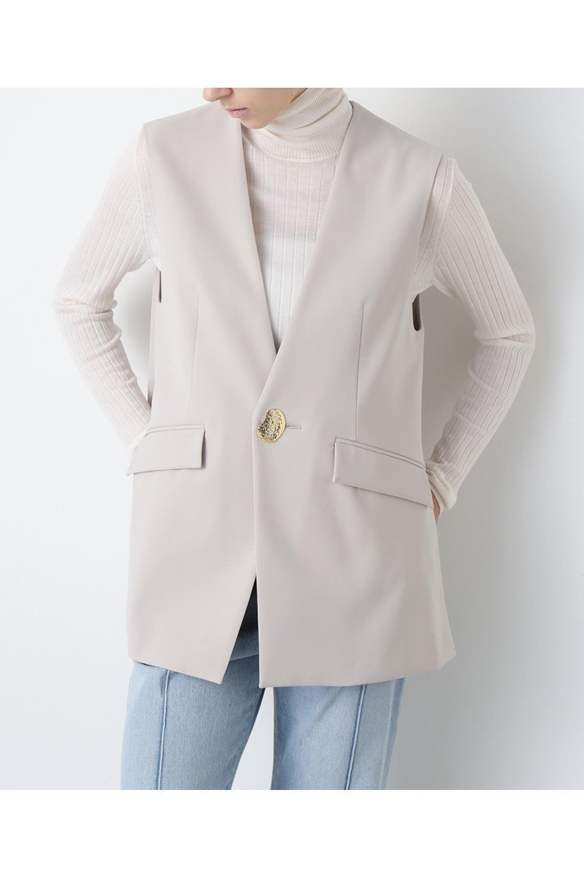 【ヒューエルミュージアム / hueLe Museum】の【STUMBLY】Metal Button Gilet 人気、トレンドファッション・服の通販 founy(ファニー) 【ヒューエルミュージアム/hueLe Museum】 トレンドファッション・スタイル  Trendy Fashion & Style ファッション、ブランド PICK UP! Must-Have Online Fashion Brands ファッション Fashion レディースファッション Fashion for Women アウター Coat / Outerwear Collection レディースジャケット・軽アウター Jackets おすすめ Recommended / Our Picks コンパクト Compact, Small Size ジャケット Jacket, Outerwear ストレッチ Stretch, Stretchy Fabric スリット Slit, Slit Detail セットアップ Set-Up, Coordinated Outfit ドレープ Drape, Draping Fabric フロント Front, Front Design メタル Metal, Metal Parts 新作・新入荷 New Arrivals / New In |ID:prp329100004630155