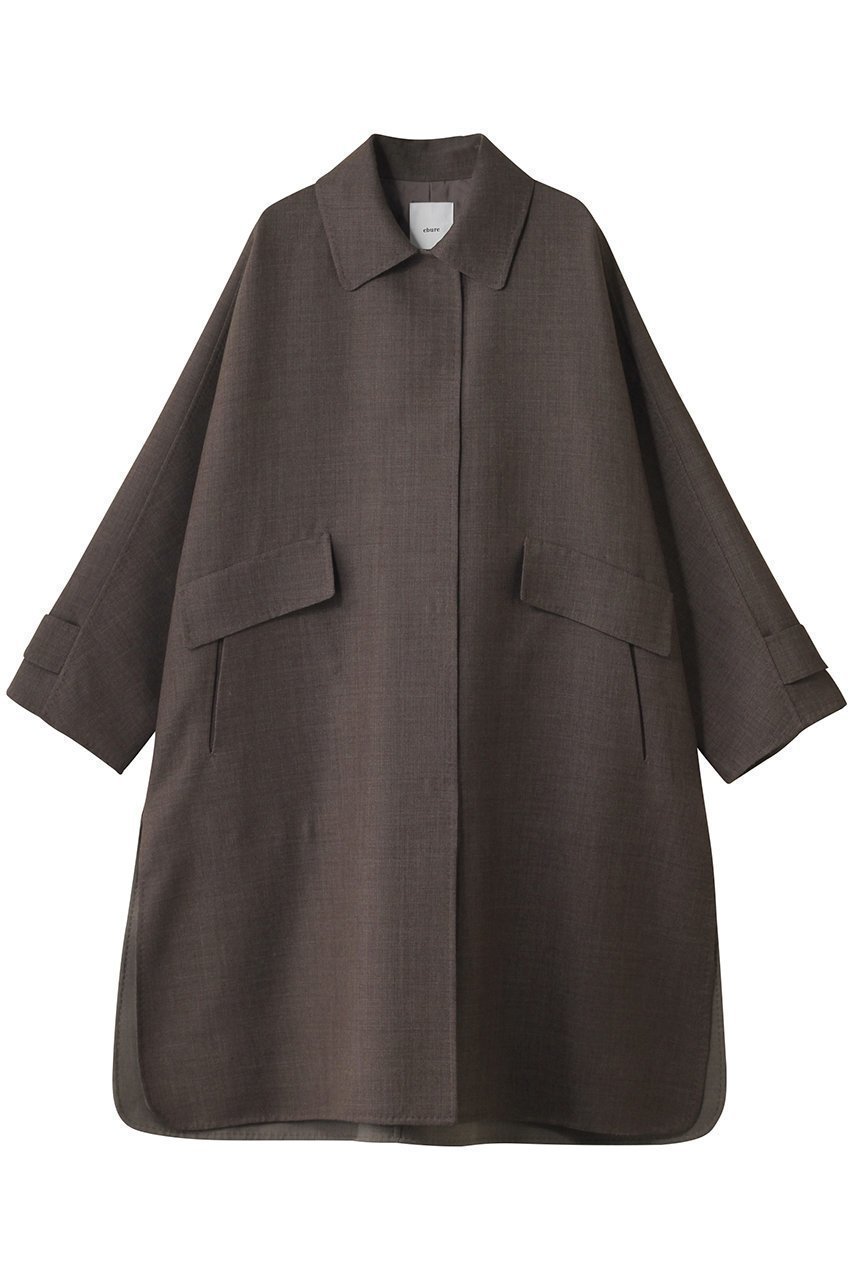【エブール / ebure】のライトウールリバー ステンカラーコート 人気、トレンドファッション・服の通販 founy(ファニー) 【エブール/ebure】 トレンドファッション・スタイル  Trendy Fashion & Style ファッション、ブランド PICK UP! Must-Have Online Fashion Brands ファッション Fashion レディースファッション Fashion for Women アウター Coat / Outerwear Collection コート・ロングコート・ピーコート Long Coats, Peacoats & More 2025年 2025 2025-2026秋冬・A/W Autumn/Winter 2025–26 AW25–26 スリット Slit, Slit Detail ダブル Double, Double-Breasted ドレープ Drape, Draping Fabric フェイス Face, Facial Design ロング Long, Long-Length エレガント 上品 Elegant 秋 Autumn A/W・秋冬 Autumn/Winter |ID:prp329100004630063