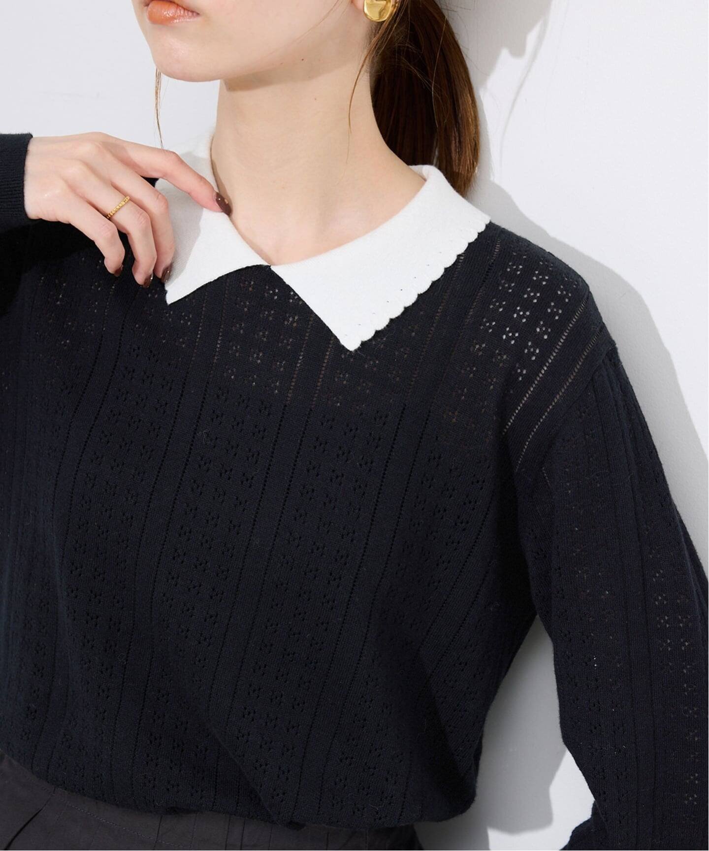 【スローブ イエナ / SLOBE IENA】のクレリック襟付きニット 人気、トレンドファッション・服の通販 founy(ファニー) 【スローブ イエナ/SLOBE IENA】 トレンドファッション・スタイル  Trendy Fashion & Style ファッション、ブランド PICK UP! Must-Have Online Fashion Brands ファッション Fashion レディースファッション Fashion for Women トップス・カットソー Cut & Sew Tops ニット Knit Tops & Sweaters 2025年 2025 2025-2026秋冬・A/W Autumn/Winter 2025–26 AW25–26 おすすめ Recommended / Our Picks アイレット Eyelet Lace クラシカル Classical, Vintage-Inspired デニム Denim, Jeans Material ミックス Mix, Mixed Style |ID:prp329100004648998