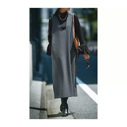 【エムセブンデイズ / M7days】の【高垣麗子さんコラボ】Uネックジャンパースカート 人気、トレンドファッション・服の通販 founy(ファニー) 【エムセブンデイズ/M7days】 トレンドファッション・スタイル  Trendy Fashion & Style ファッション、ブランド PICK UP! Must-Have Online Fashion Brands ファッション Fashion レディースファッション Fashion for Women スカート Skirts インナー Innerwear カットソー Cut and Sewn Top コラボ Collaboration, Collab スリット Slit, Slit Detail ポケット Pocket, Pocket Detail メランジ Melange, Mixed Yarn 楽ちん Easy Fit, Comfortable 洗える Machine Washable |ID:prp329100004654635