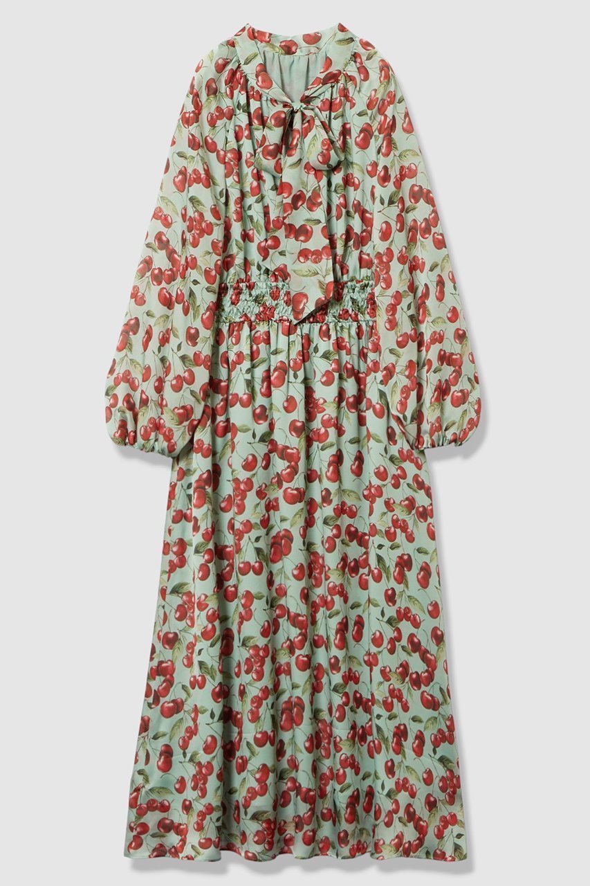 【アルアバイル / allureville】の【LOULOU WILLOUGHBY】LISAチェリープリント リボンワンピース 人気、トレンドファッション・服の通販 founy(ファニー) 【アルアバイル/allureville】 トレンドファッション・スタイル  Trendy Fashion & Style ファッション、ブランド PICK UP! Must-Have Online Fashion Brands ファッション Fashion レディースファッション Fashion for Women ワンピース Dresses チュニック Tunic Tops & Dresses 2026年 2026 なめらか Smooth, Silky Texture サテン Satin, Glossy Fabric シャーリング Shirring, Ruched ジョーゼット Georgette, Semi-Sheer Fabric チェリー Cherry, Cherry Pattern チュニック Tunic, Long Top ブラウジング Blouson Silhouette, Cinched Waist プリント Print, Printed Pattern ベーシック Basic, Essential リボン Ribbon, Bow ロング Long, Long-Length 夏 Summer 春 Spring S/S・春夏 SS, Spring/Summer, Warm Season |ID:prp329100004798602