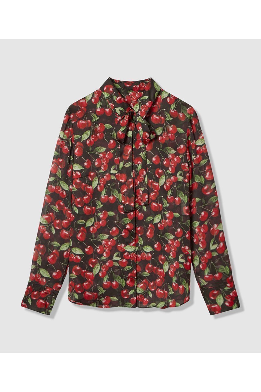 【アルアバイル / allureville】のWEB限定【LOULOU WILLOUGHBY】LISAチェリープリント ボウタイブラウス 人気、トレンドファッション・服の通販 founy(ファニー) 【アルアバイル/allureville】 トレンドファッション・スタイル  Trendy Fashion & Style ファッション、ブランド PICK UP! Must-Have Online Fashion Brands ファッション Fashion レディースファッション Fashion for Women トップス・カットソー Cut & Sew Tops シャツ・ブラウス・オフィスカジュアル Elegant Blouses & Button-Ups 2026年 2026 シンプル Simple, Minimal スリーブ Sleeve, Long Sleeve / Short Sleeve チェリー Cherry, Cherry Pattern プリント Print, Printed Pattern ボトム Bottoms, Lower Wear リボン Ribbon, Bow ループ Loop, Loop Knit ロング Long, Long-Length 再入荷 Restock / Back in Stock 夏 Summer 春 Spring S/S・春夏 SS, Spring/Summer, Warm Season |ID:prp329100004798604