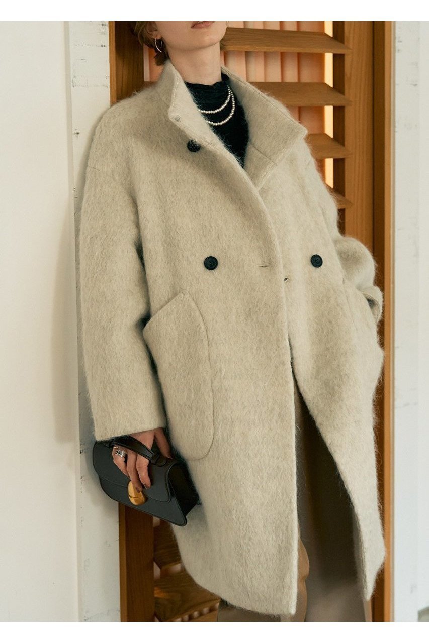 【デザイン ワークス / DESIGN WORKS】のアルパカ混モヘアシャギーコート 人気、トレンドファッション・服の通販 founy(ファニー) 【デザイン ワークス/DESIGN WORKS】 トレンドファッション・スタイル  Trendy Fashion & Style ファッション、ブランド PICK UP! Must-Have Online Fashion Brands ファッション Fashion レディースファッション Fashion for Women アウター Coat / Outerwear Collection コート・ロングコート・ピーコート Long Coats, Peacoats & More ウェーブ Wavy Pattern ショート Short, Short Length シンプル Simple, Minimal スタンド Stand Collar, Upright Stand スリム Slim, Slim Fit トレンド Trend, Trending Now バランス Balance, Style Balance フェミニン Feminine, Girly ラグジュアリー Luxury, Elegant |ID:prp329100004715325