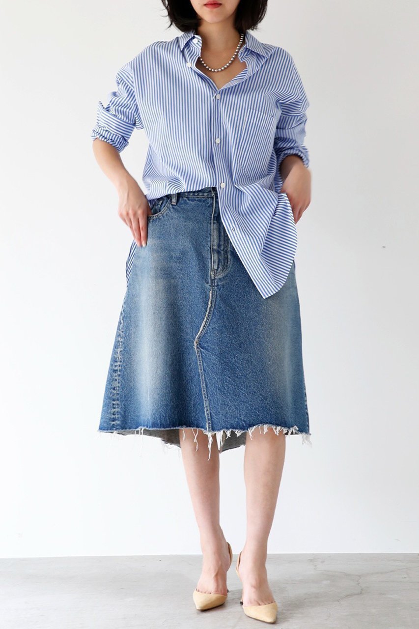 7. 【スカート】トラッド再燃!プレッピーに着こなす大人のデニムスカート 人気、トレンドファッション・服の通販 founy(ファニー) 【マディソンブルー/MADISONBLUE】 トレンドファッション・スタイル  Trendy Fashion & Style トレンド・ファッションスタイル Fashion Trends & Styles ファッション Fashion レディースファッション Fashion for Women スカート Skirts Aライン・フレアスカート A-Line & Flared Skirts デニム Denim, Jeans Material ビッグ Big, Oversized ポケット Pocket, Pocket Detail リメイク Remake, Reconstructed ヴィンテージ Vintage Style 台形 A-Line, Trapezoid Shape |ID:prp329100004899289