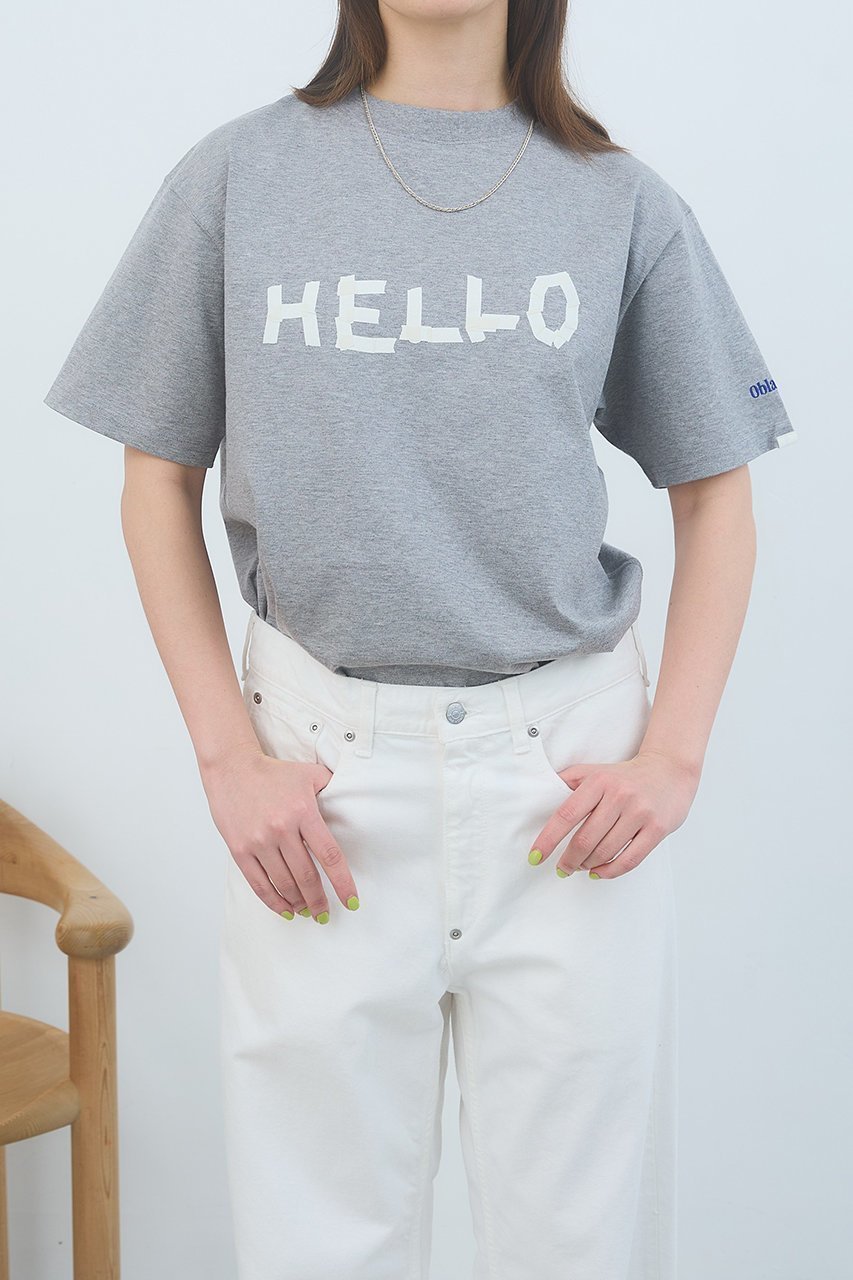 遊び心溢れるHELLOロゴと独特の風合いが幅広い着こなしのアクセントになる限定コットンTシャツ 大人の最旬トレンドファッション＆コーディネート founy(ファウニー) 【オブラダ/Oblada】 トレンドファッション・スタイル  Trendy Fashion & Style トレンド・ファッションスタイル Fashion Trends & Styles ファッション Fashion レディースファッション Fashion for Women トップス・カットソー Cut & Sew Tops シャツ・ブラウス・オフィスカジュアル Elegant Blouses & Button-Ups ロングTシャツ・Tシャツ Longline T-Shirts & Tees カットソー・ベーシックTシャツ Cut-and-Sewn Tops / Stretch Tees & Basics ショート Short, Short Length スリーブ Sleeve, Long Sleeve / Short Sleeve バランス Balance, Style Balance 新作・新入荷 New Arrivals / New In |ID:prp329100004938586