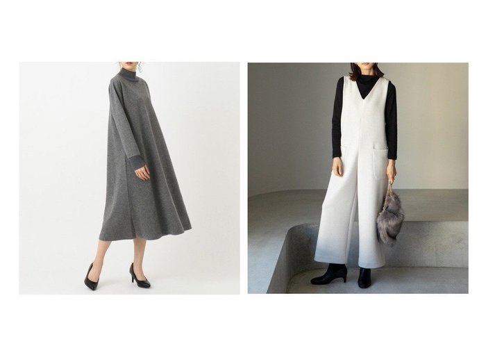 23区/NIJYUSANKU】のハイストレッチダンボール Vネック サロペット