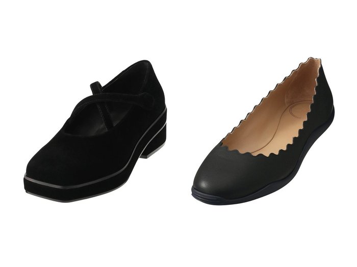 ENFOLD スクエアメリージェーン ブラック 36 【公式通販】