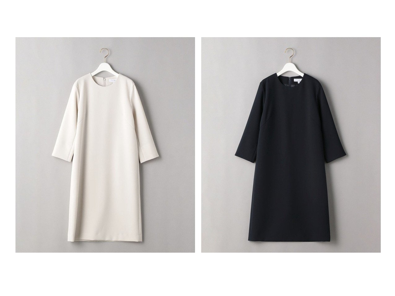 BEAUTY&YOUTH UNITED ARROWS/ビューティアンド ユースユナイテッドアローズ】のBY ダブルクロス Iライン8分袖ワンピース  ユナイテッドアローズのおすすめ！人気、トレンド・レディースファッションの通販 | おすすめのファッション通販アイテム | 人気、トレンド ...