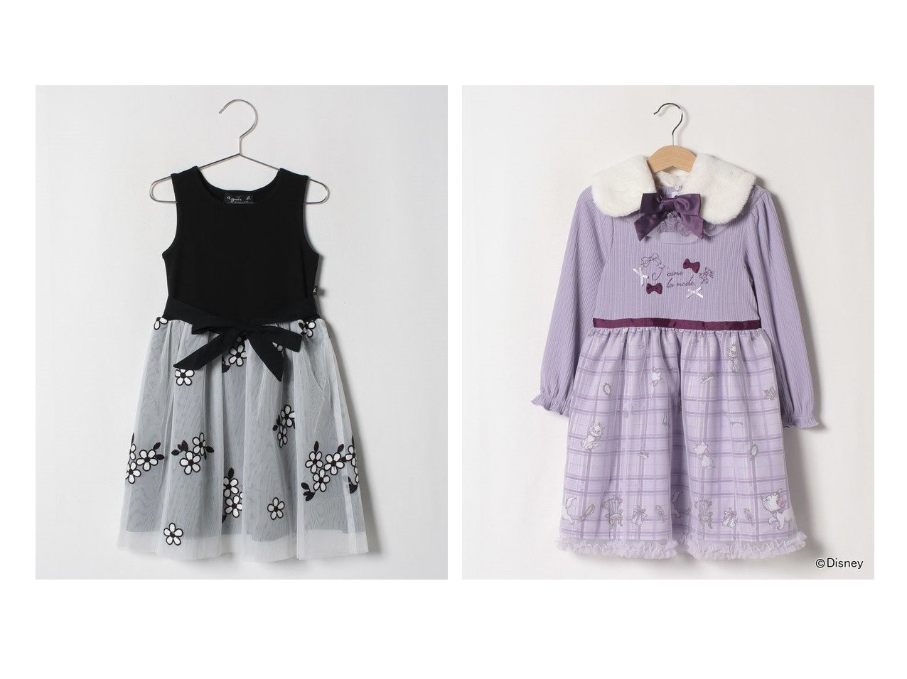 【axes femme / KIDS/アクシーズ ファム】のディズニー マリー/ワンピース&【agnes b. ENFANT / KIDS/アニエスベー アンファン】のTBZ9 E ROBE キッズ フラワーチュールワンピース 【KIDS】子供服のおすすめ！人気トレンド・キッズファッションの通販 おすすめ人気トレンドファッション通販アイテム インテリア・キッズ・メンズ・レディースファッション・服の通販 founy(ファニー) 　ファッション　Fashion　キッズファッション　KIDS　ワンピース　Dress Kids　おすすめ　Recommend　インナー　ジャケット　チュール　ドッキング　フラワー　ボレロ　モチーフ　リボン　A/W 秋冬　AW Autumn/Winter / FW Fall-Winter　チェック　春　Spring　秋　Autumn/Fall　ホワイト系　White　レッド系　Red　|ID:crp329100000023178